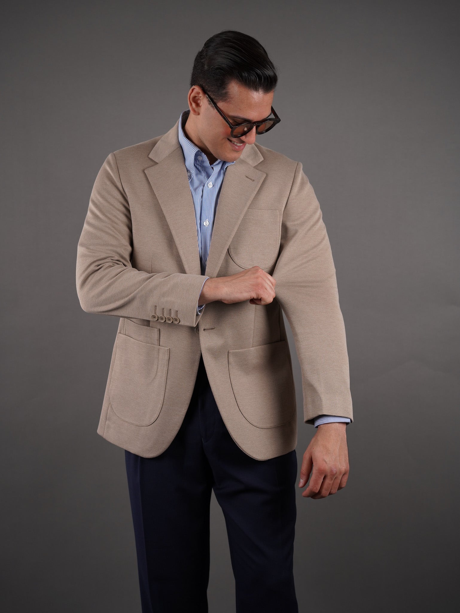 Unlined Lycra Blazer - beige