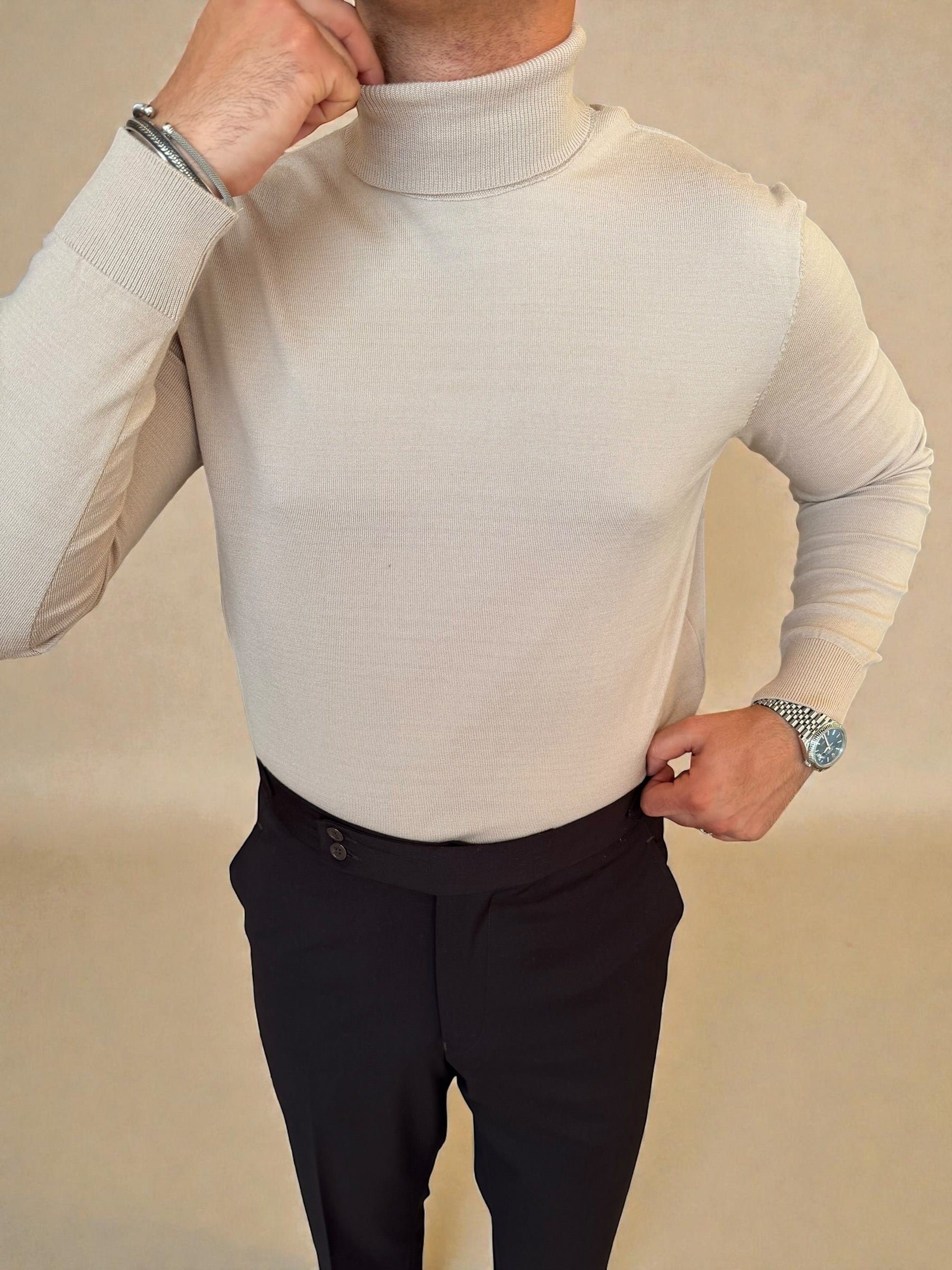 Knitwear High-Neck - Beige