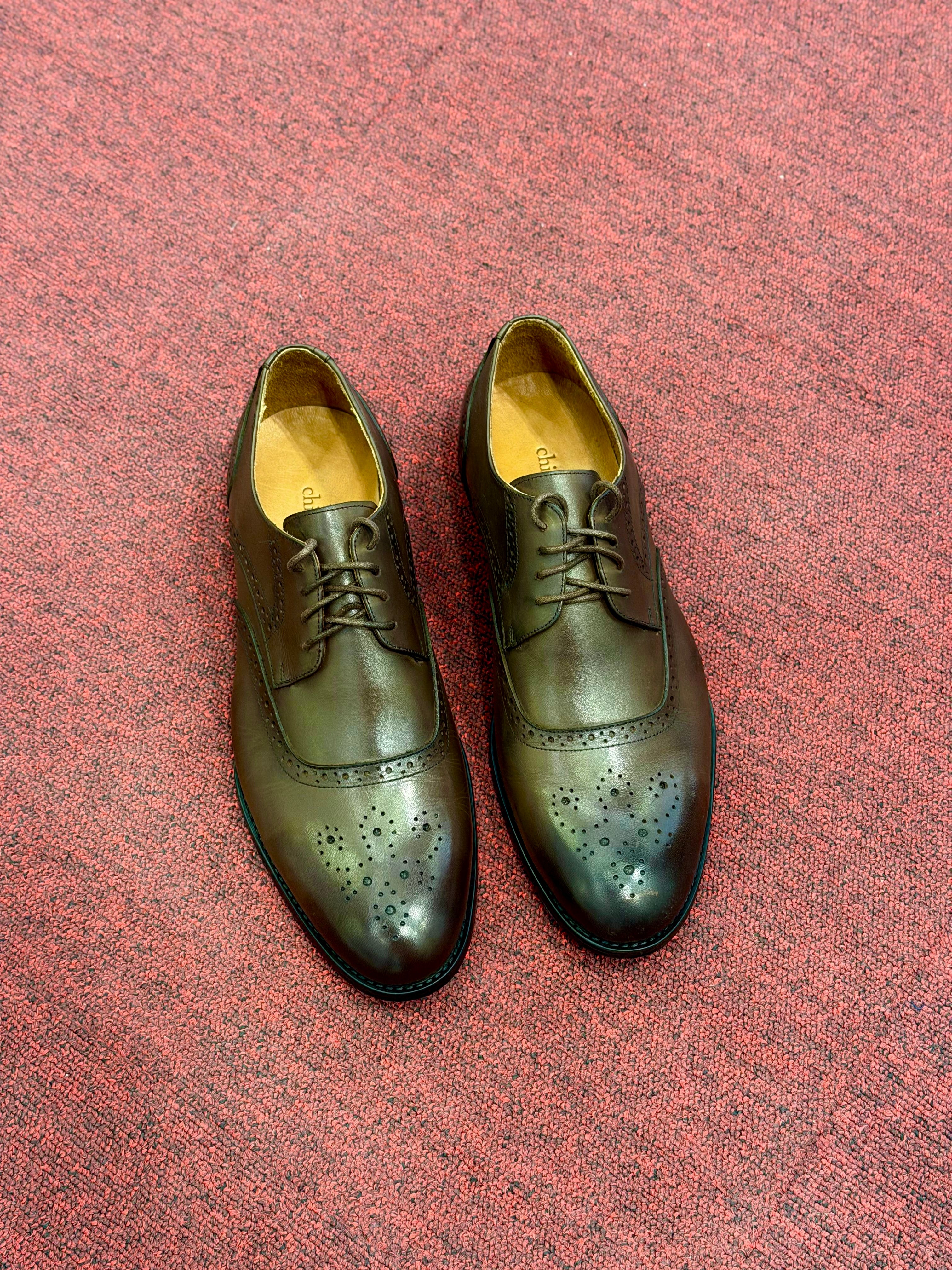 Brouge leather shoes -Brown