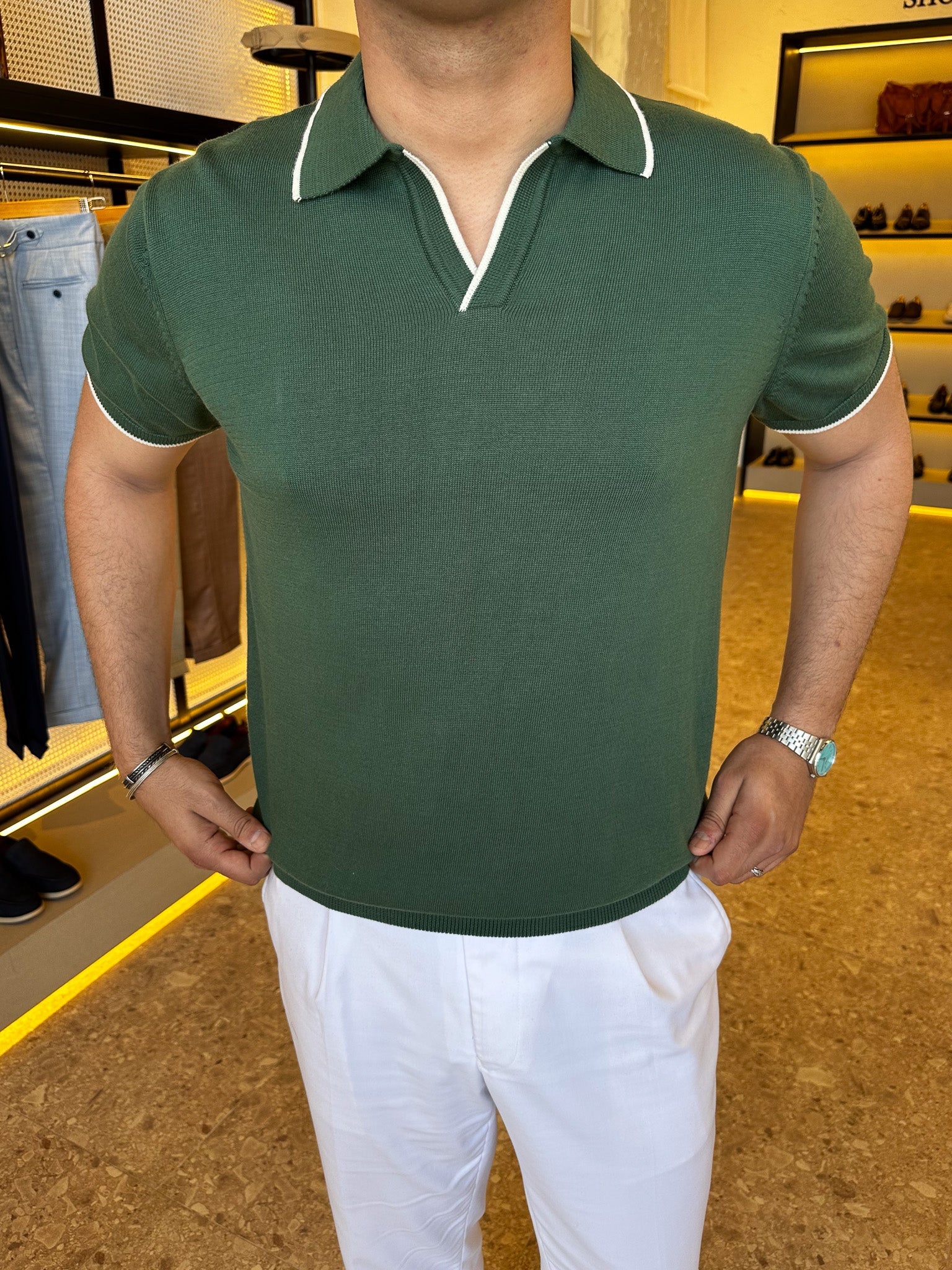 polo line knitwear - olive