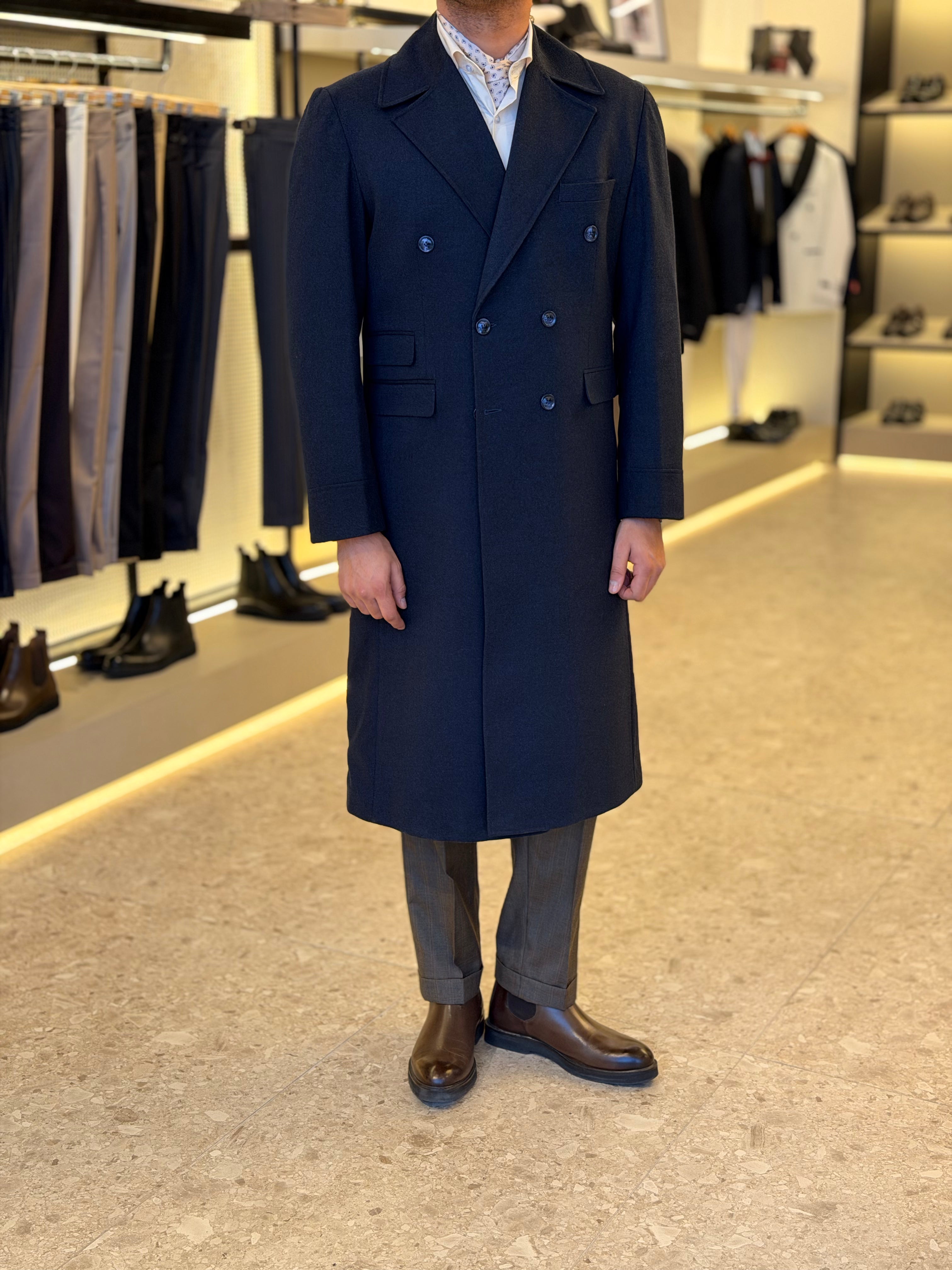 long double breasted coat - Navy