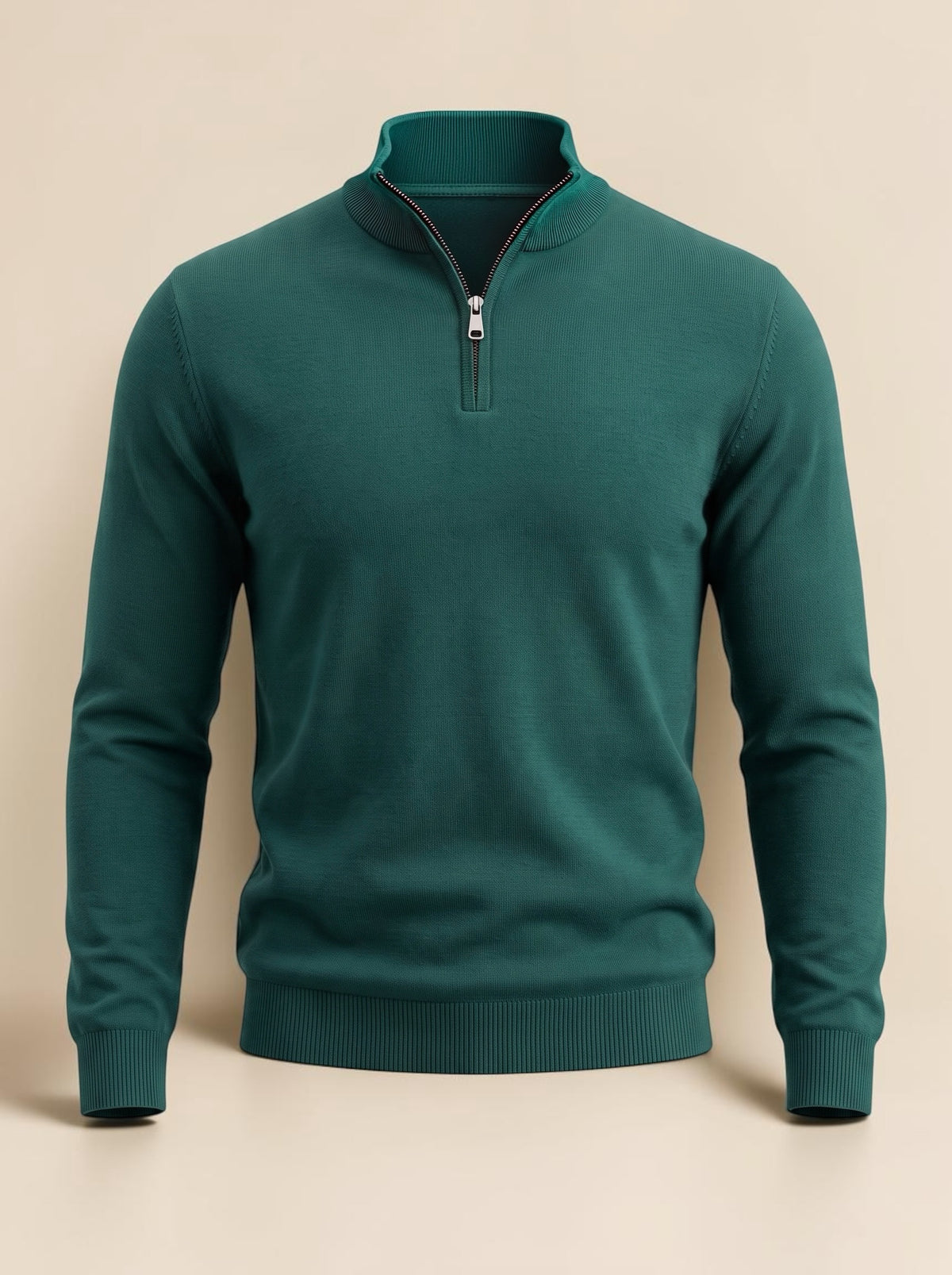Quarter zipper knitwear - Green