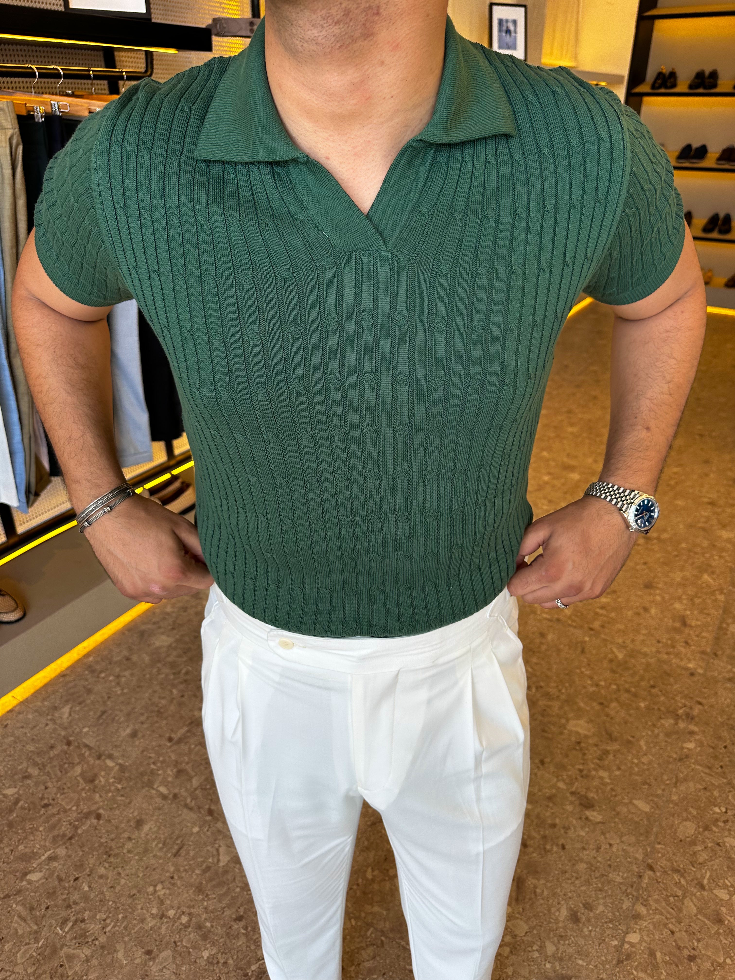 Cable knitwear - olive
