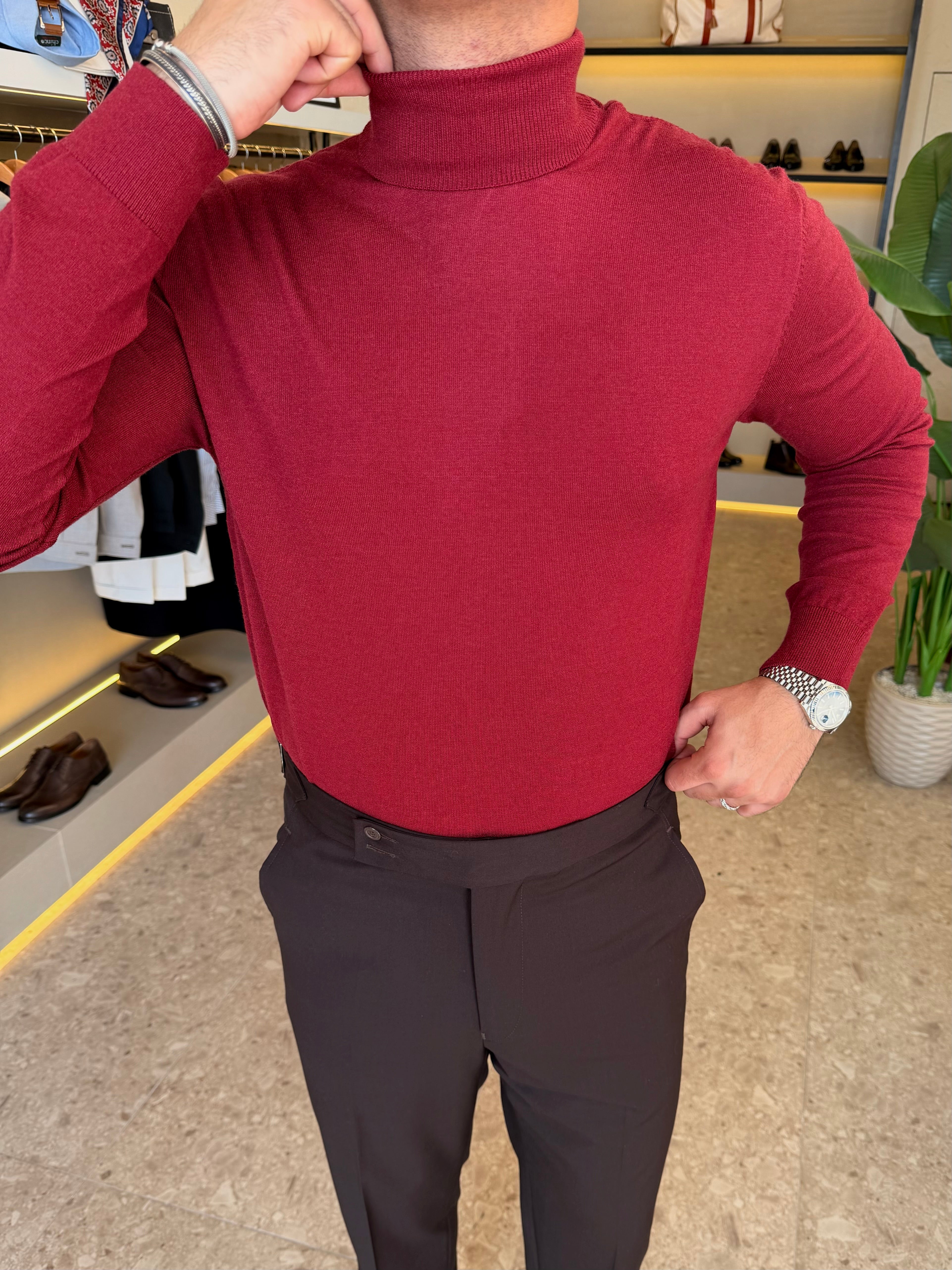 Knitwear High-Neck - Burgundy
