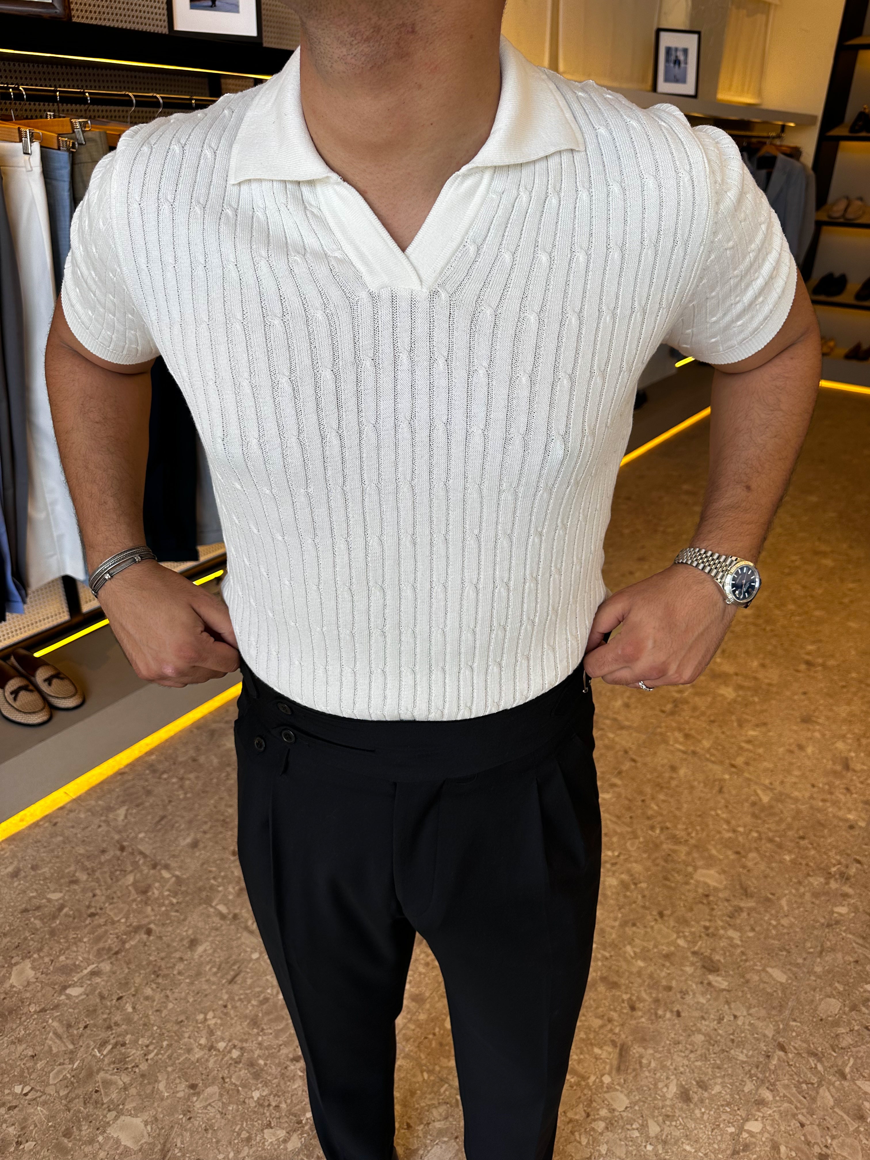 Cable knitwear - off white