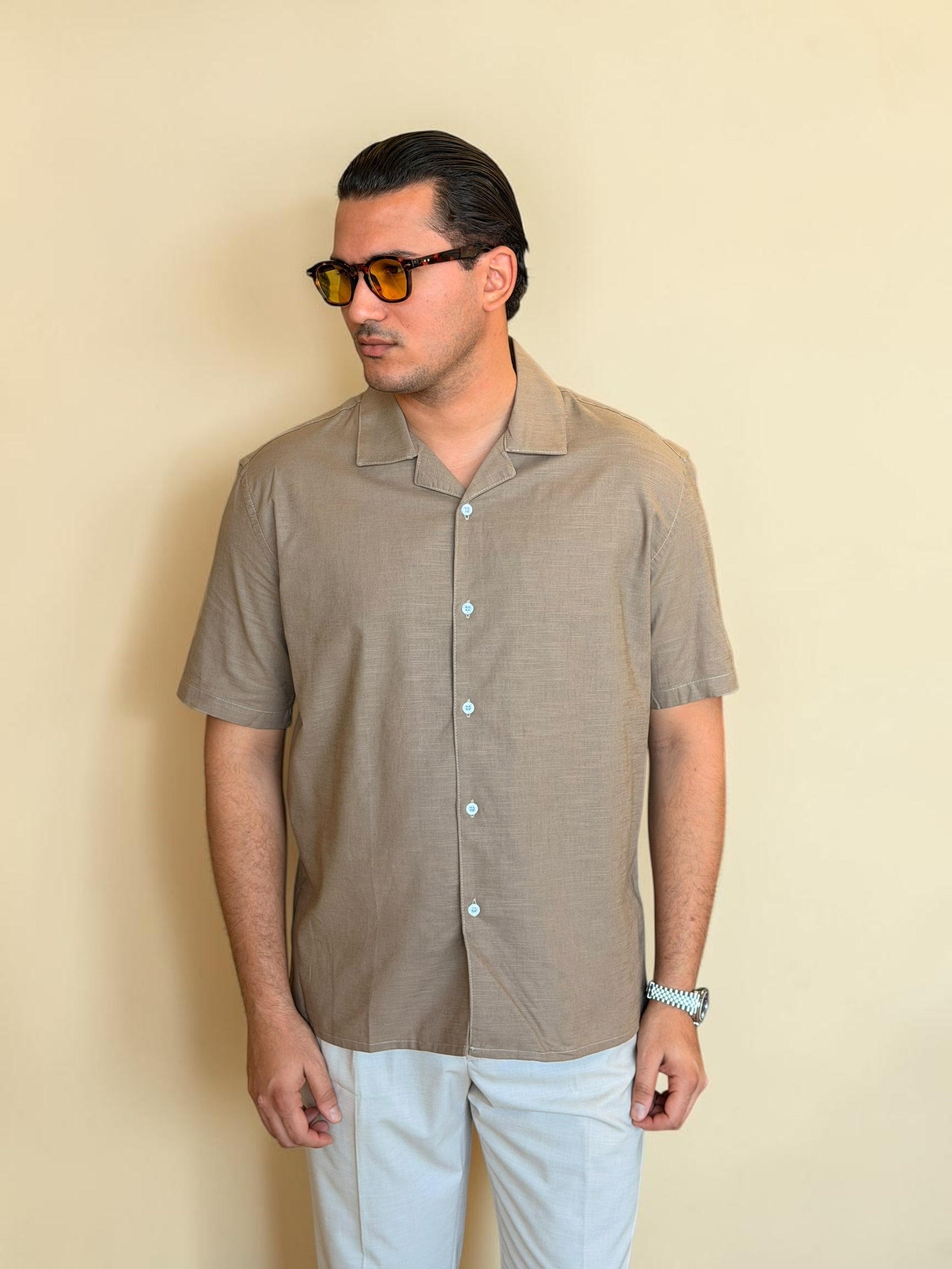 Linen Cuban Shirt - Cacao