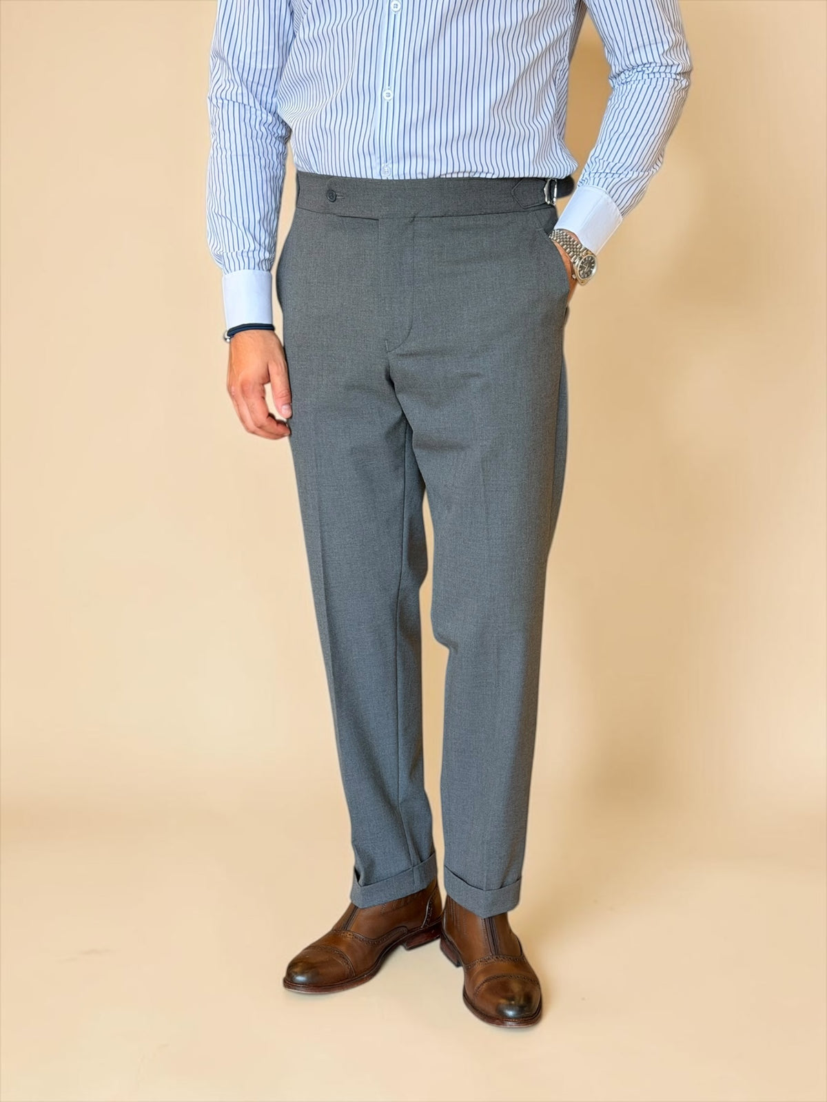 One button Gurkha Trousers - Gray