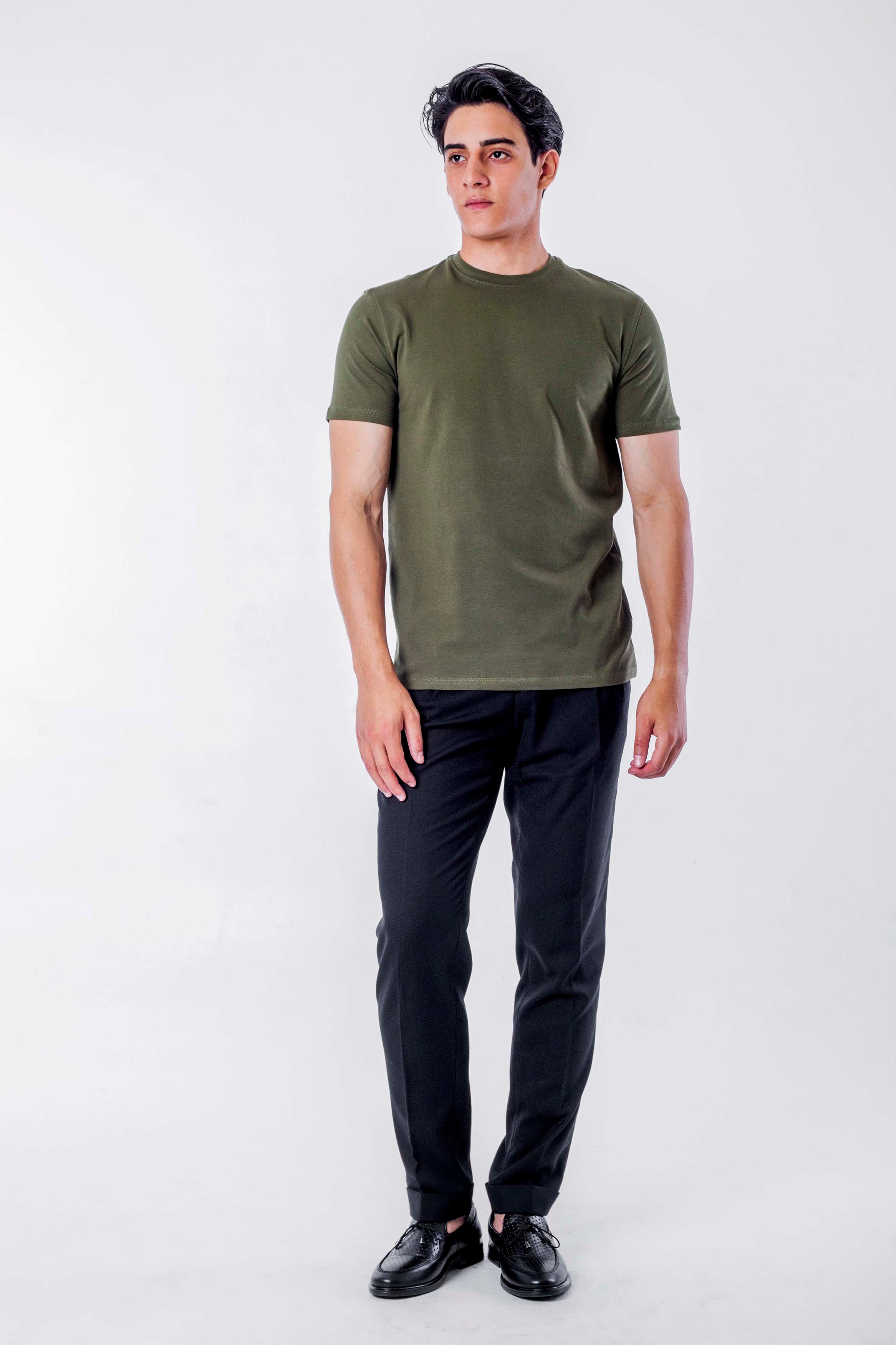 BASIC T-SHIRT -olive basic