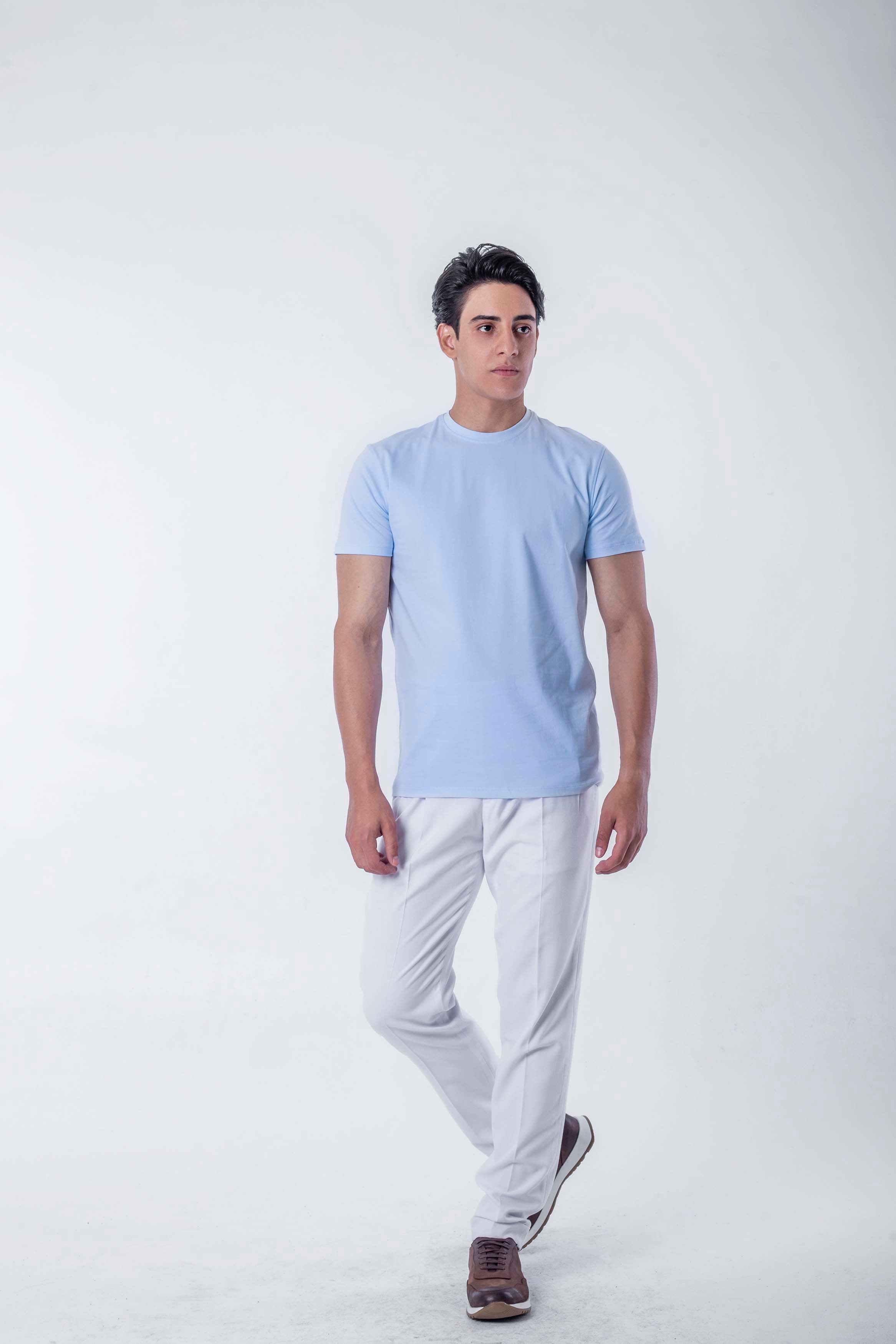 BASIC T-SHIRT-baby blue basic