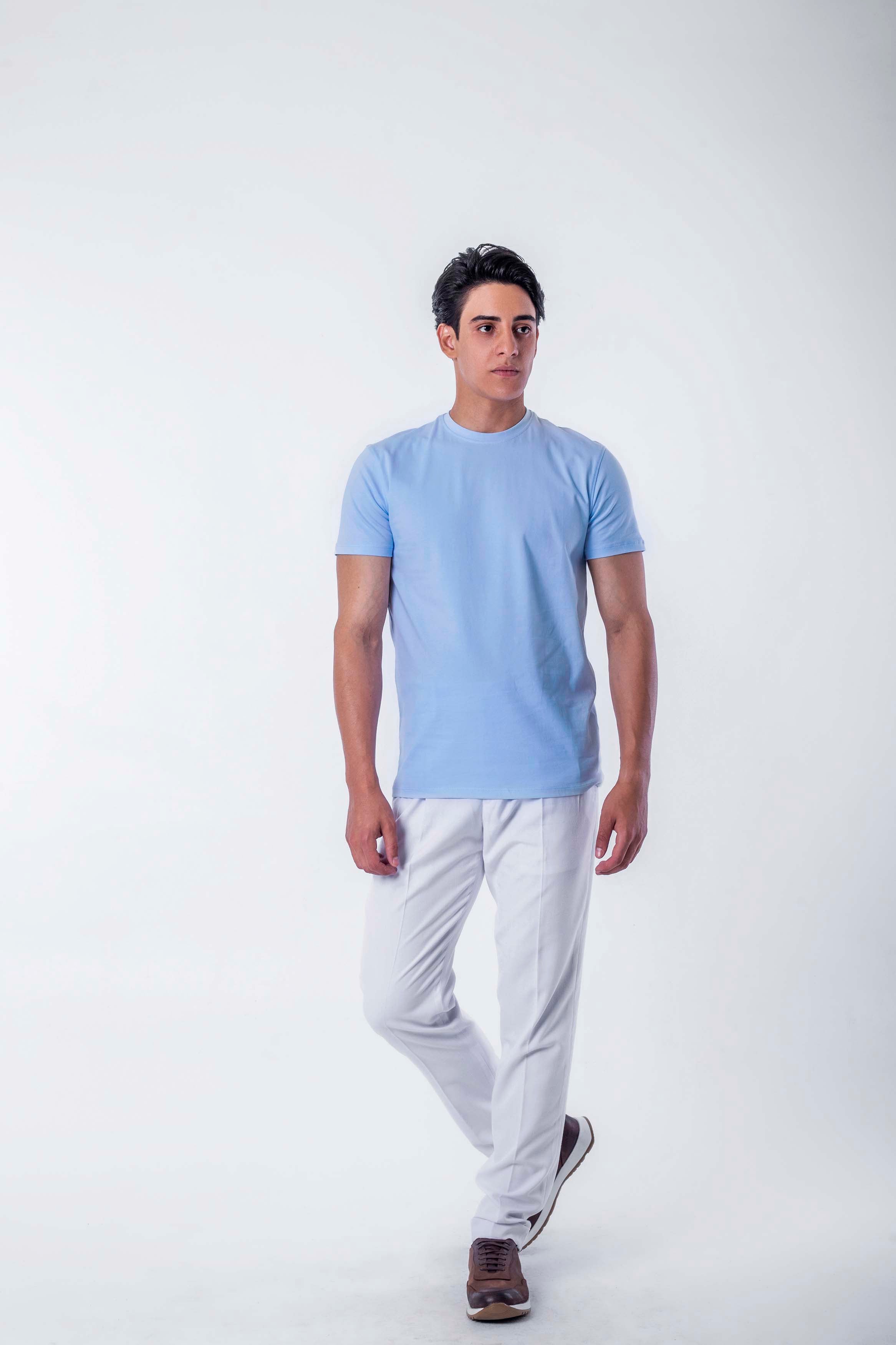 BASIC T-SHIRT-baby blue basic