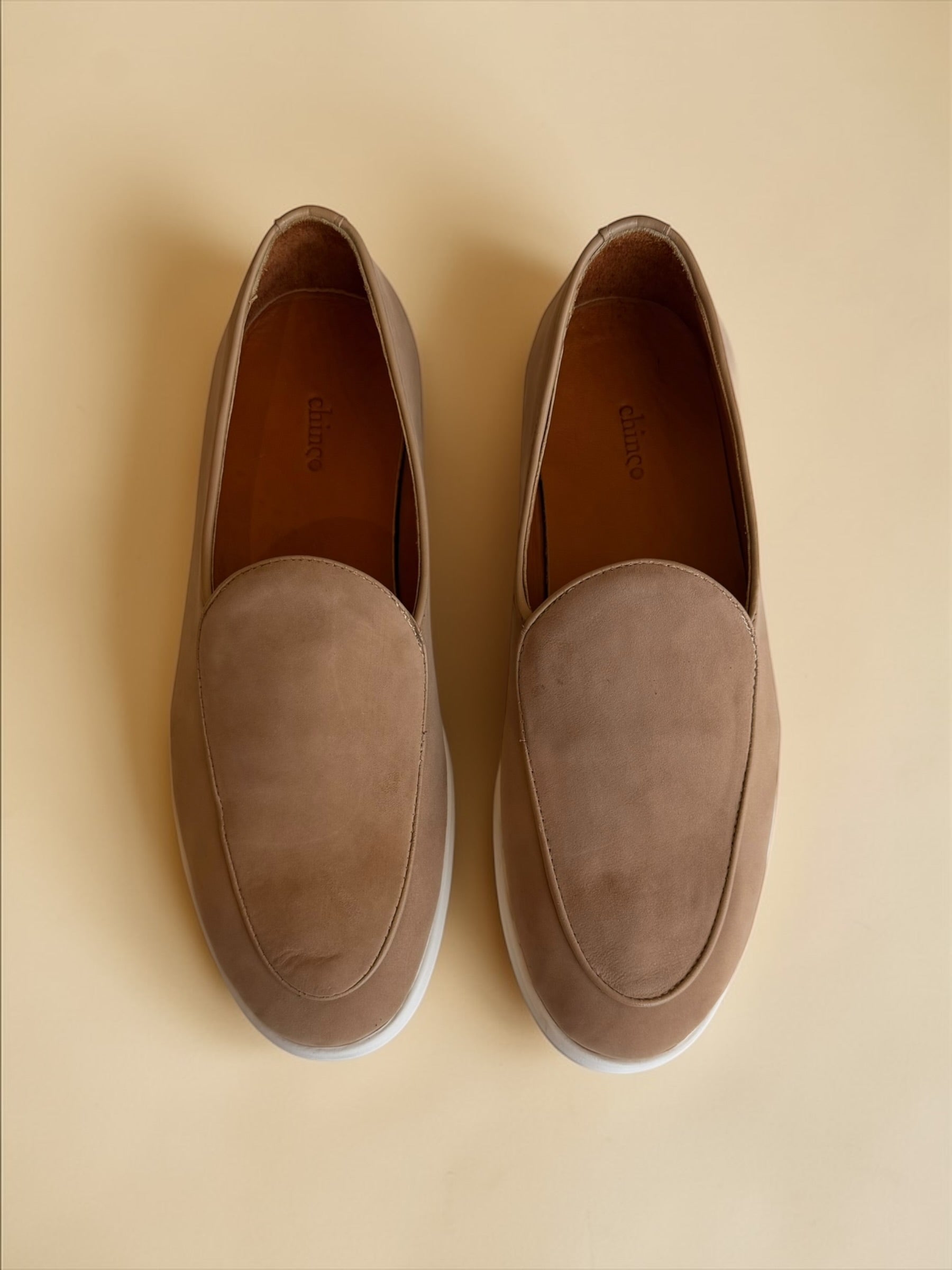 Suede leather loafers - Beige