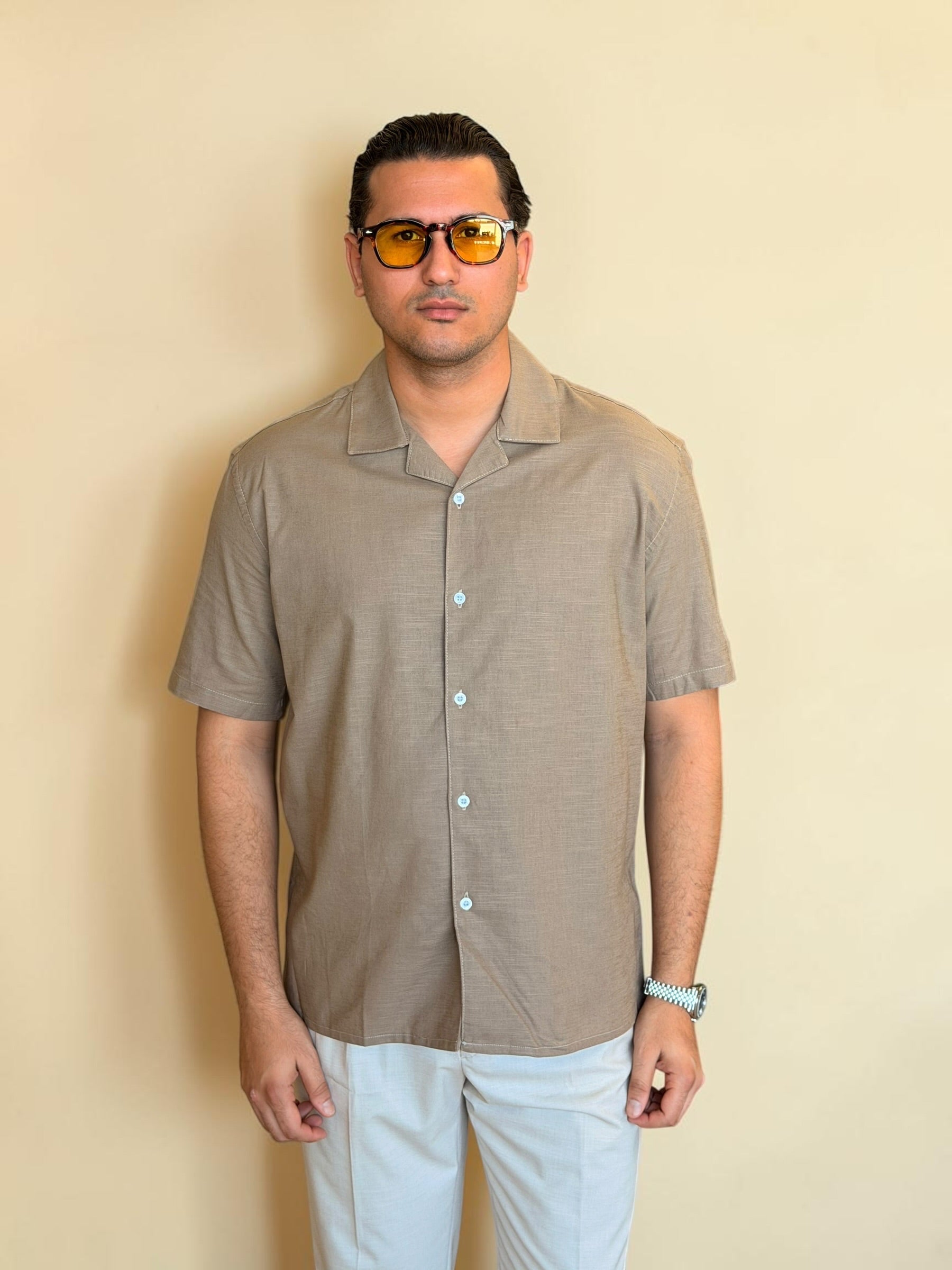 Linen Cuban Shirt - Cacao