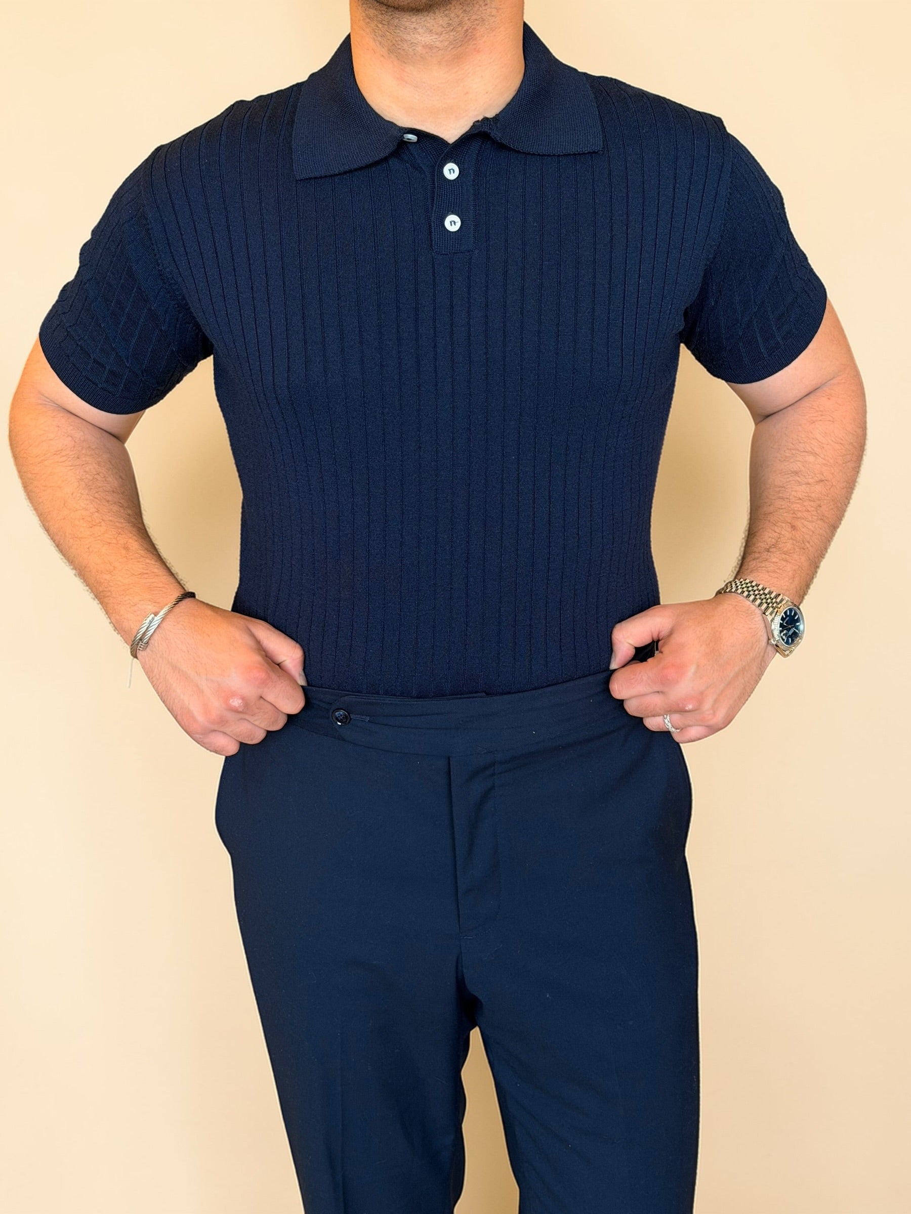Rip polo Knitwear - Navy