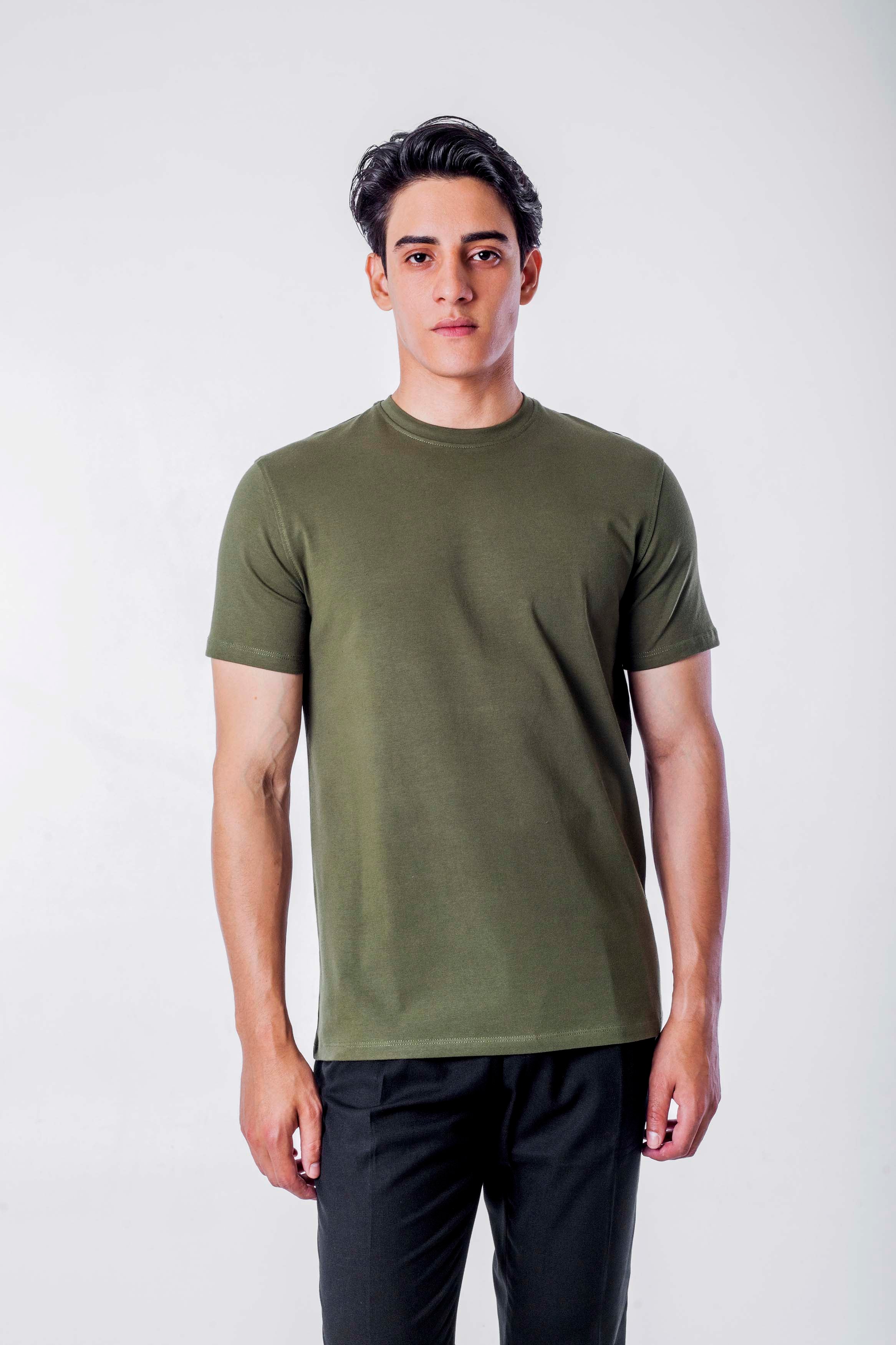 BASIC T-SHIRT -olive basic