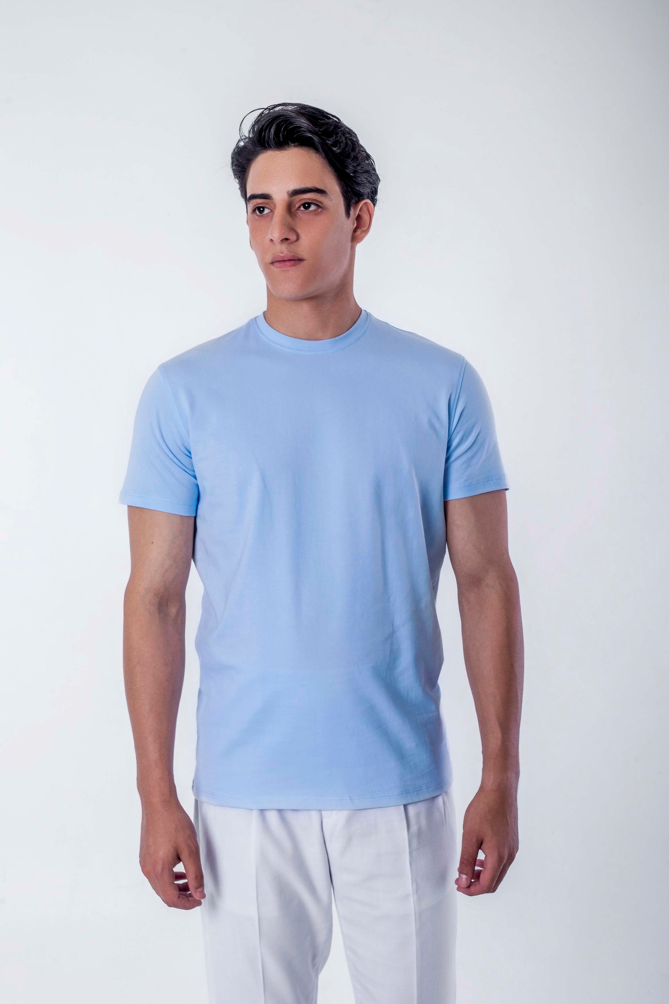 BASIC T-SHIRT-baby blue basic