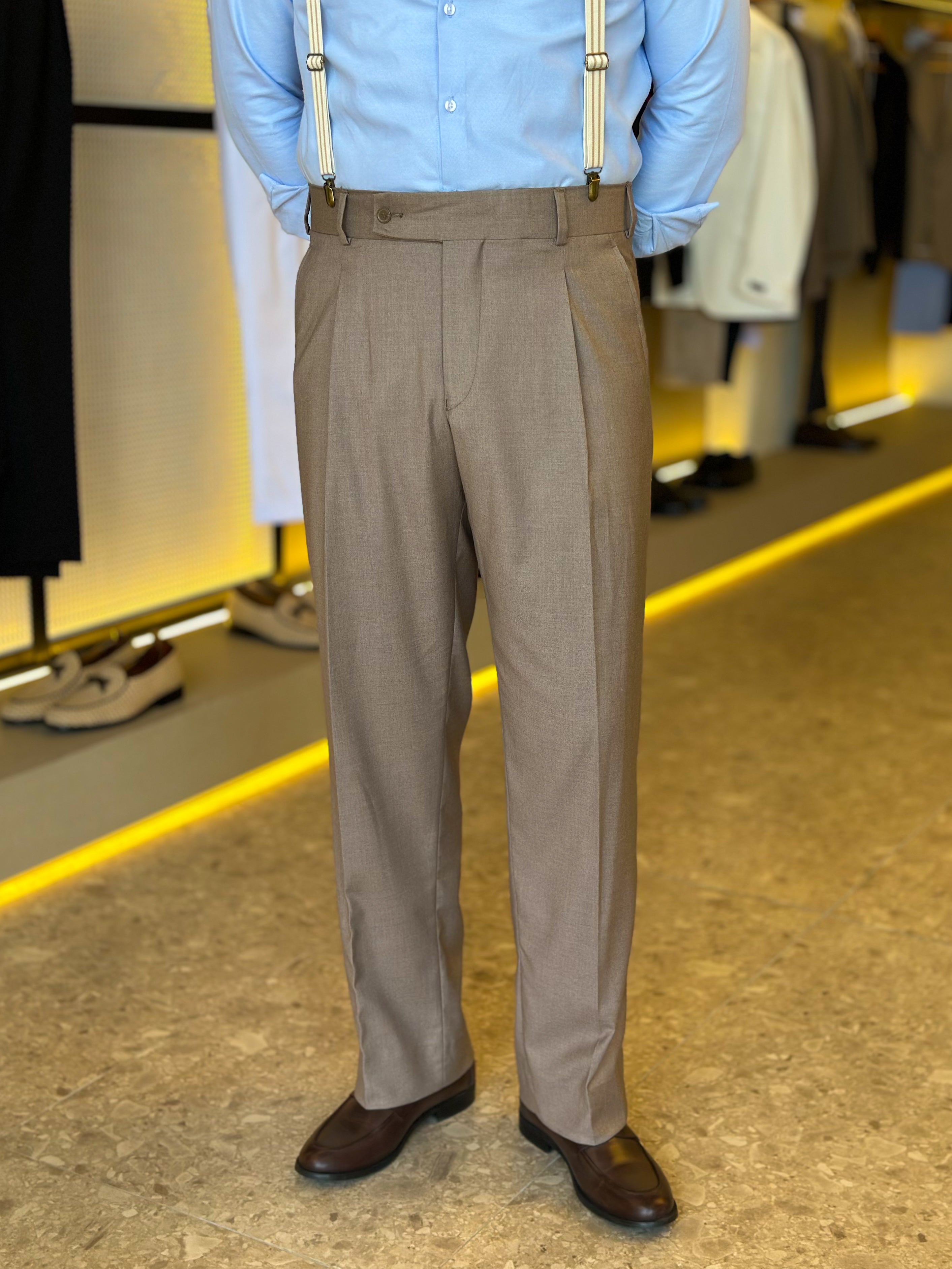 Relaxed fit trousers - cacao