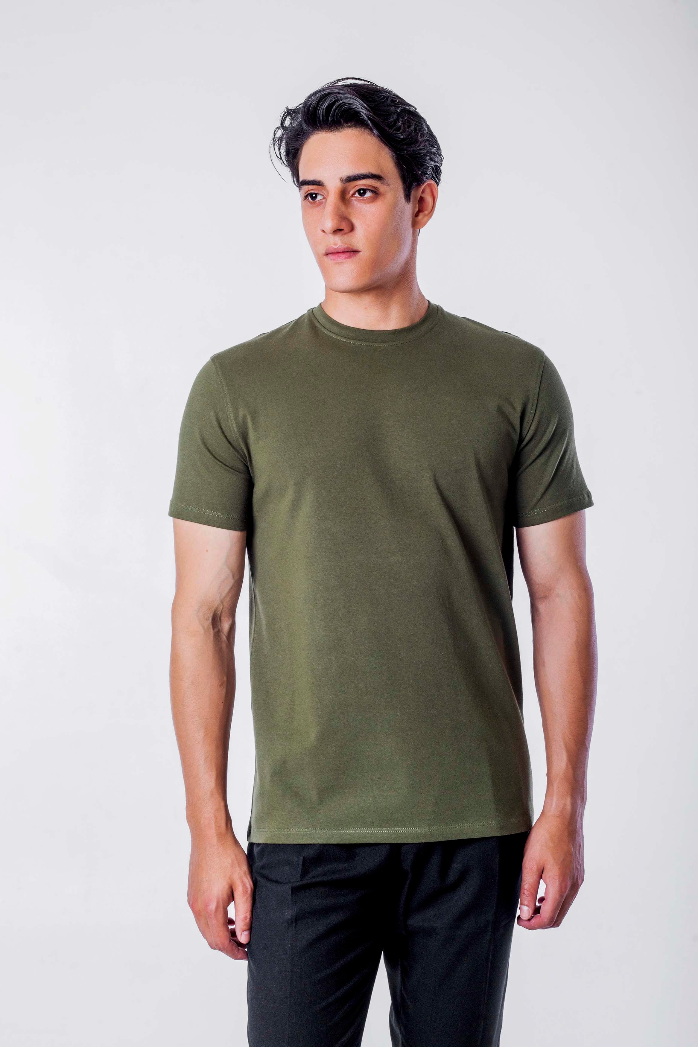 BASIC T-SHIRT -olive basic