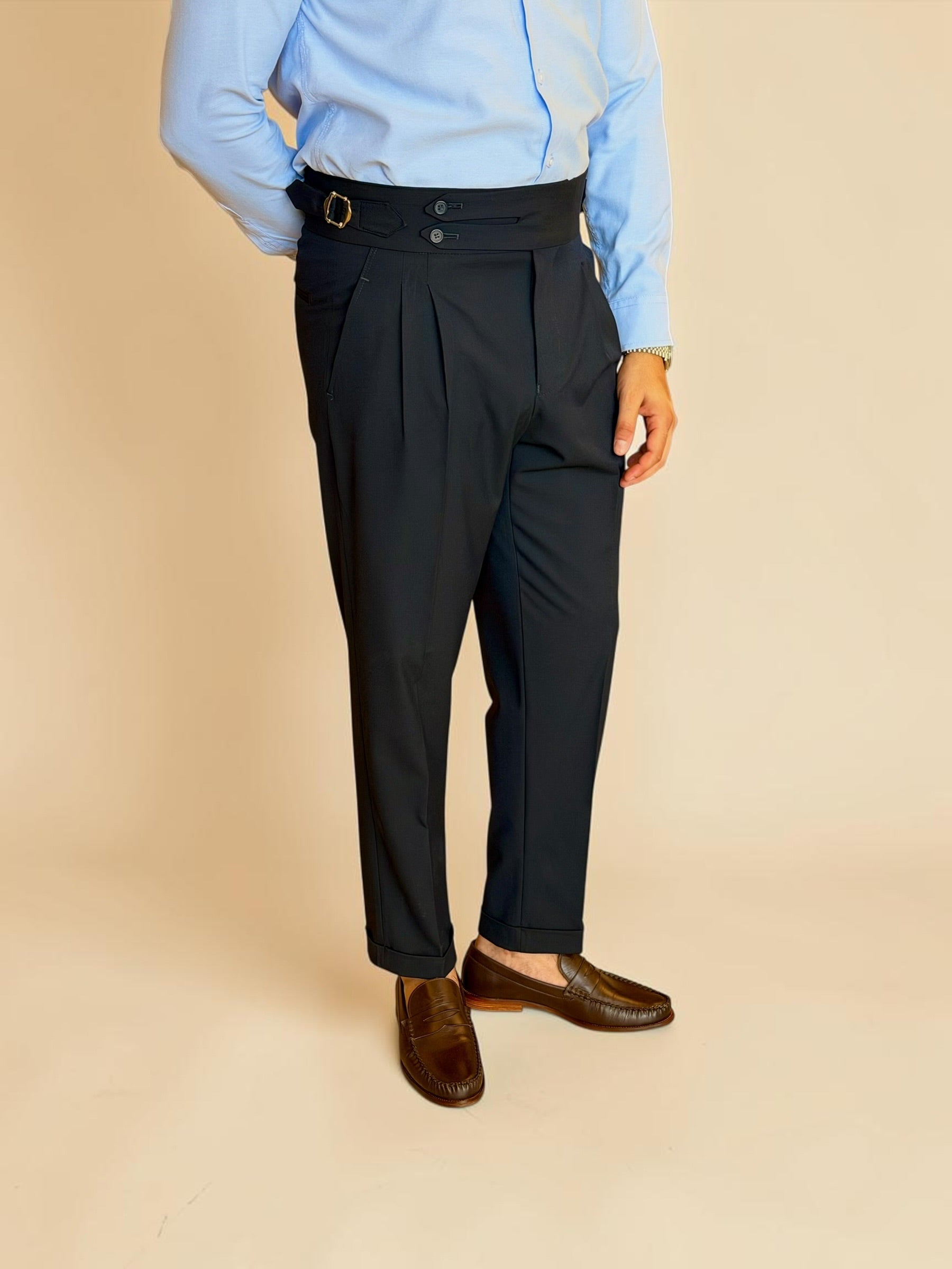 Double-Belt Gurkha trousers- Navy