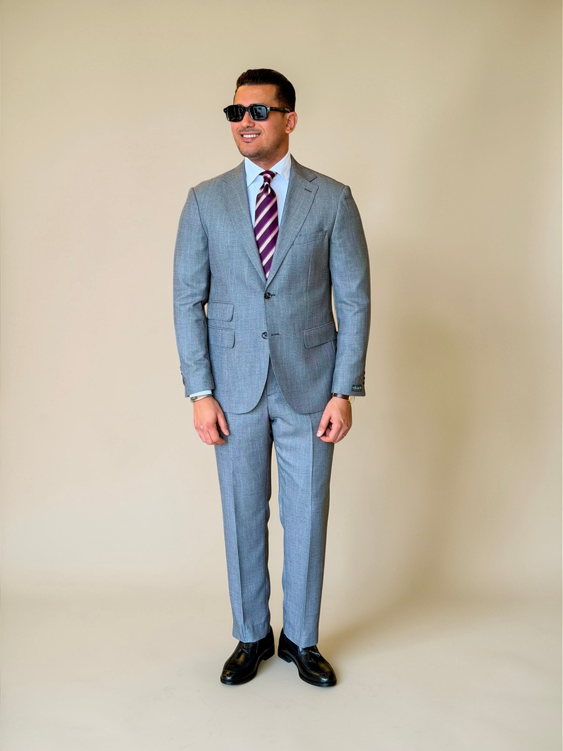 Herringbone notch suit - Gray