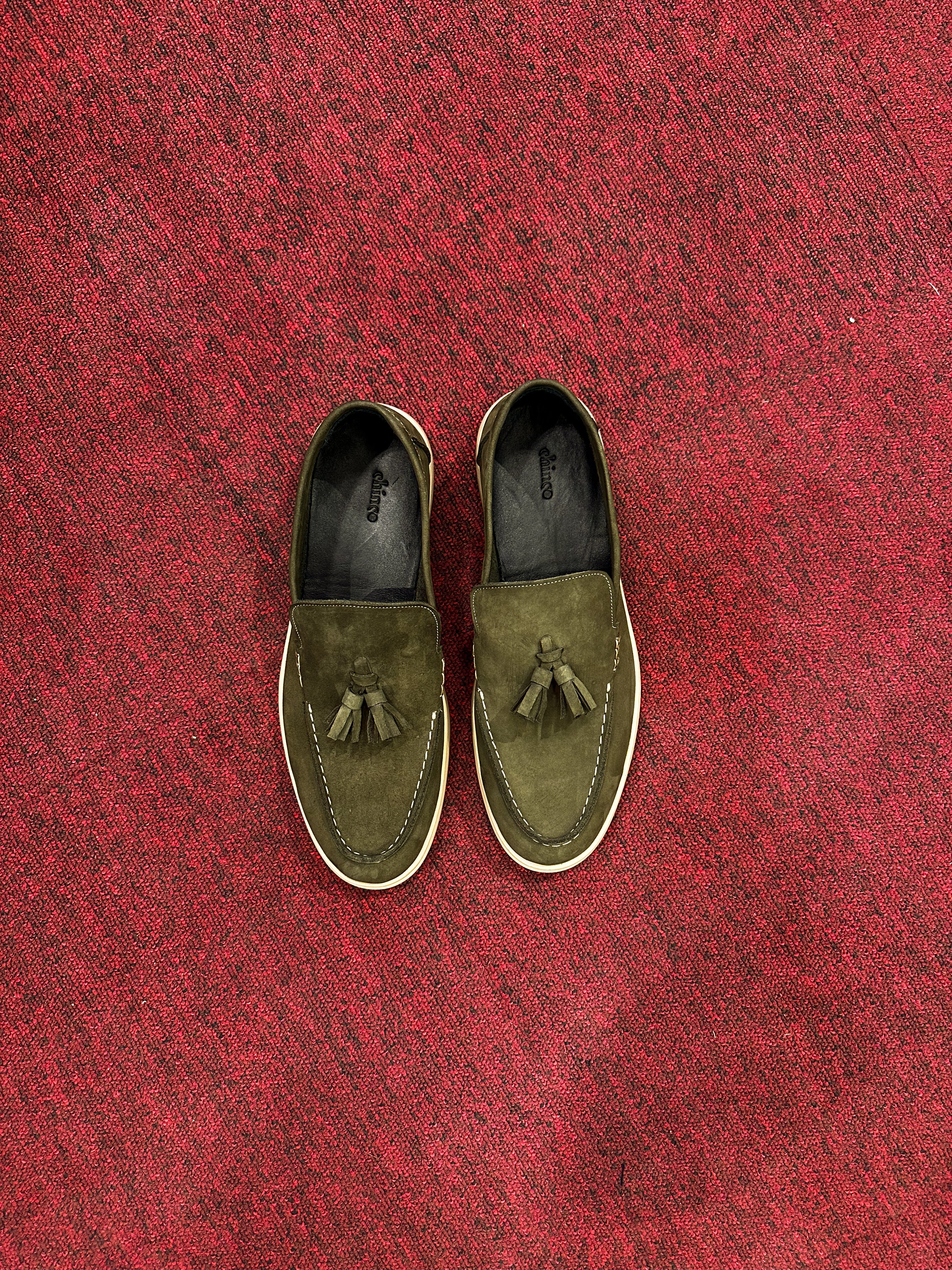 Tassels Suede loafers -olive