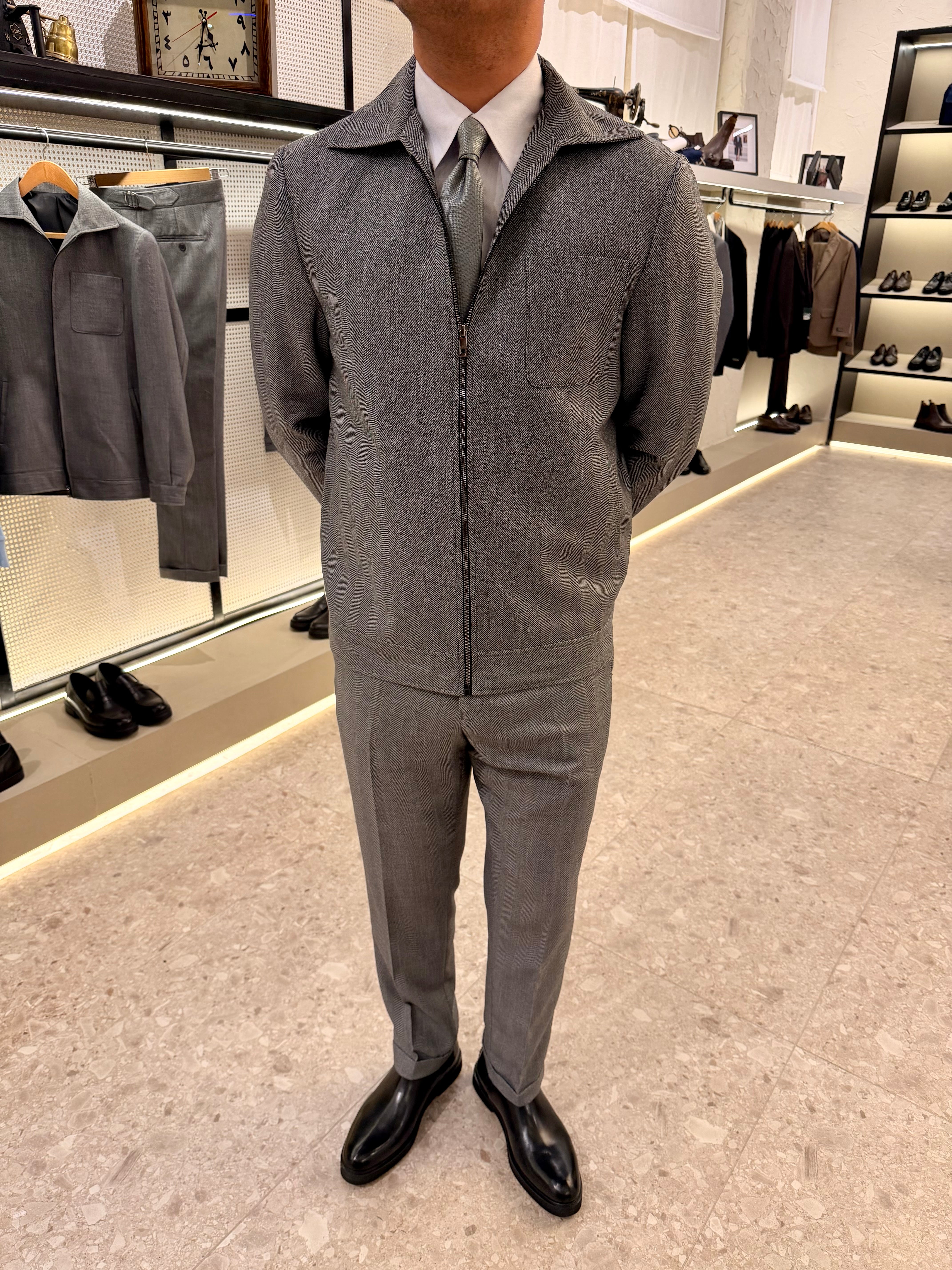 The Herringbone Set - Gray