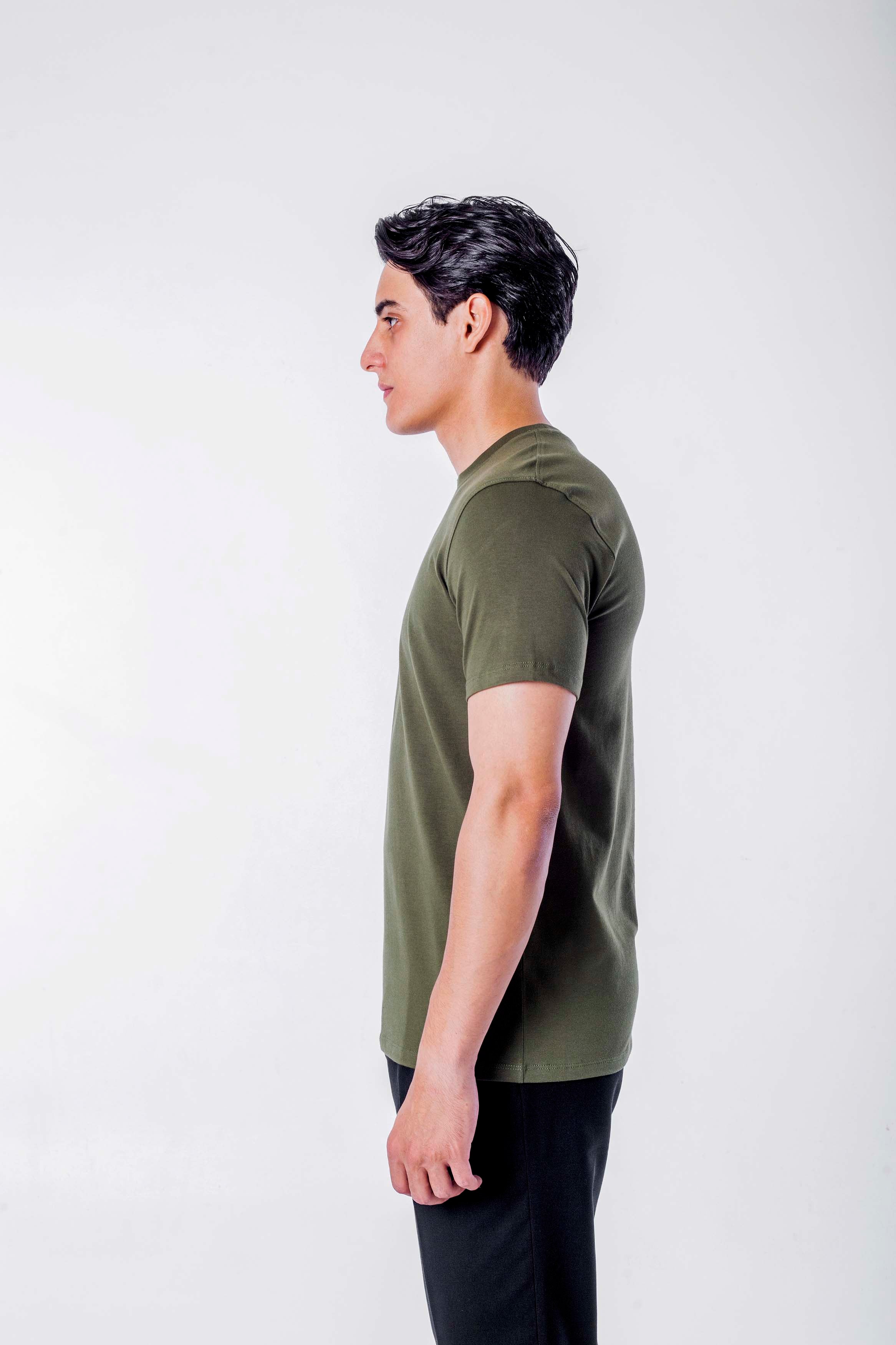 BASIC T-SHIRT -olive basic