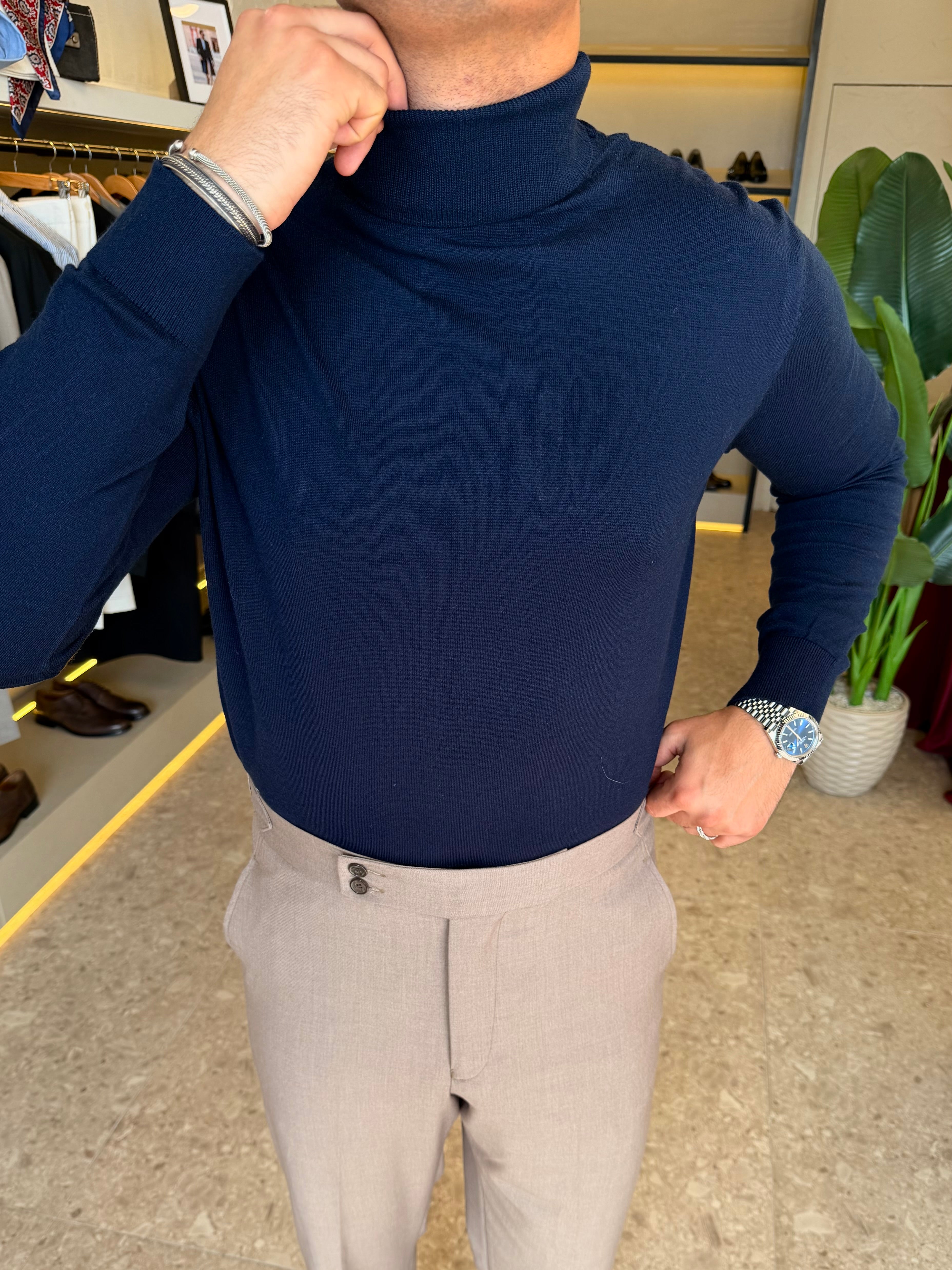 Knitwear High-Neck - Navy