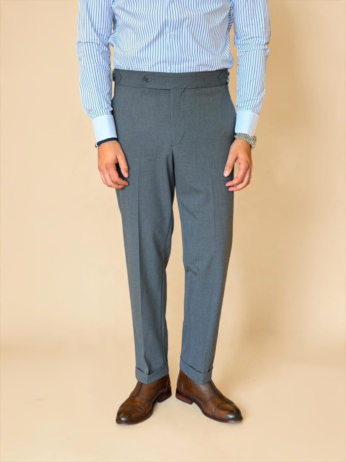 One button Gurkha Trousers - Gray