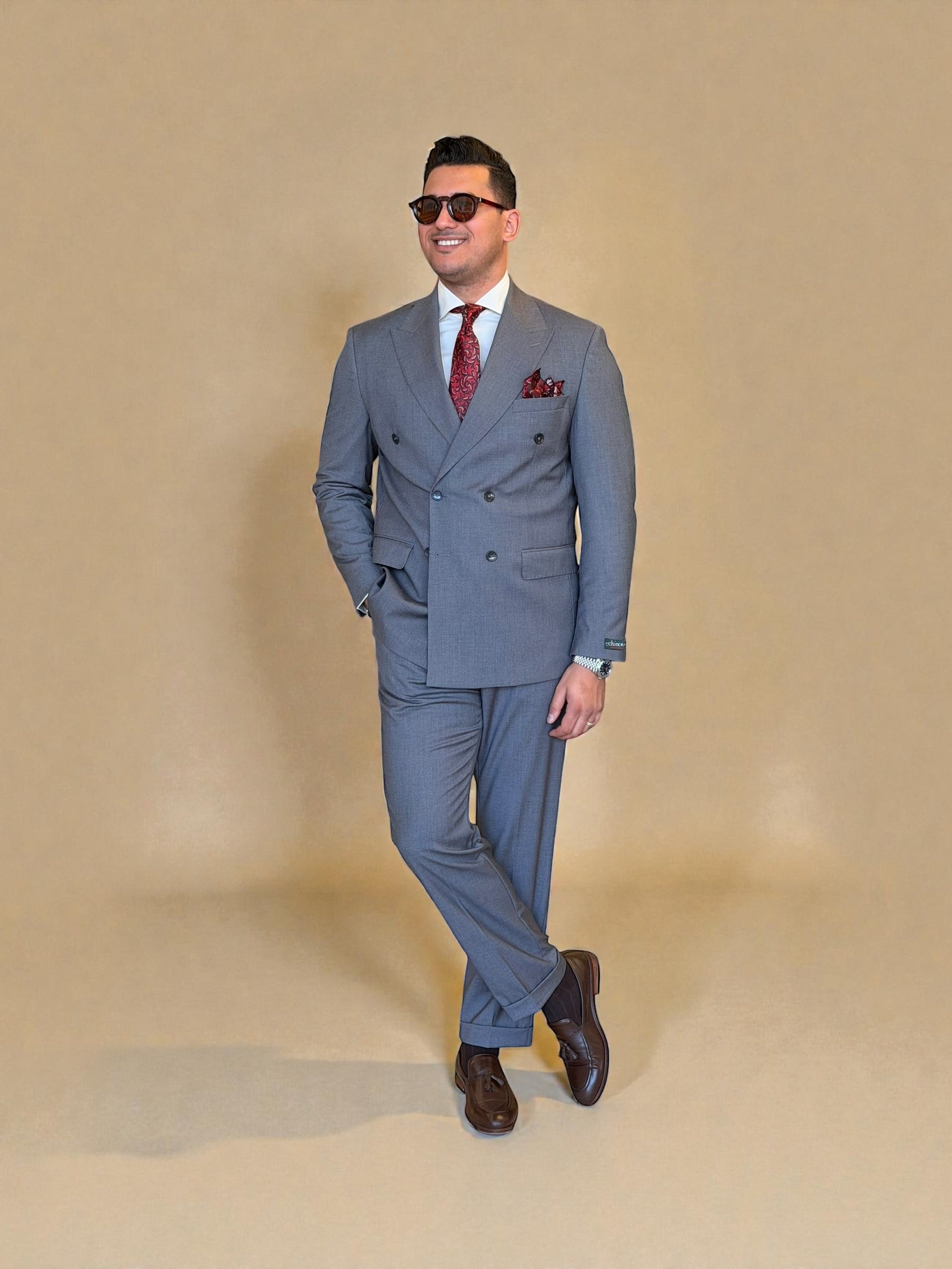 Double breasted suit - Mid Gray