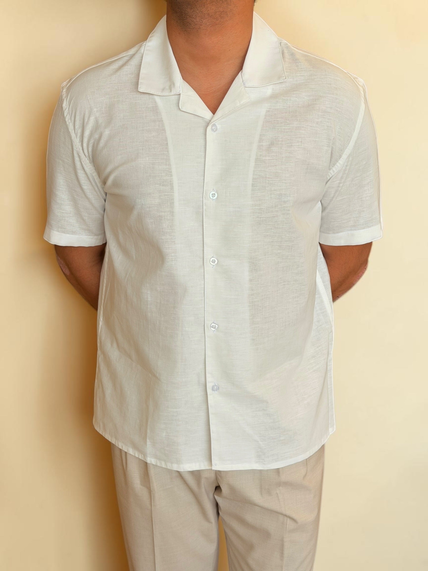 Linen Cuban Shirt - Off white