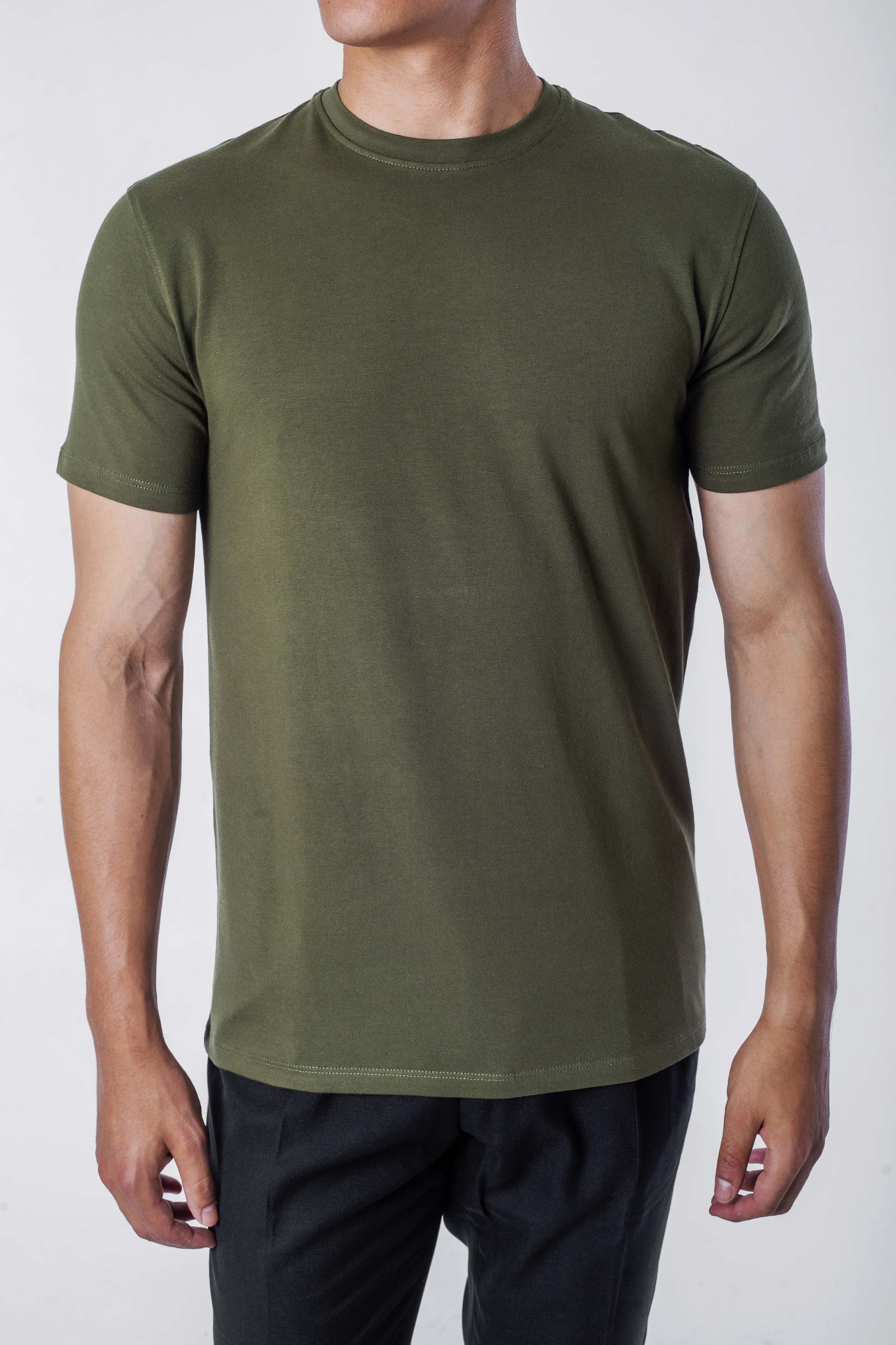 BASIC T-SHIRT -olive basic