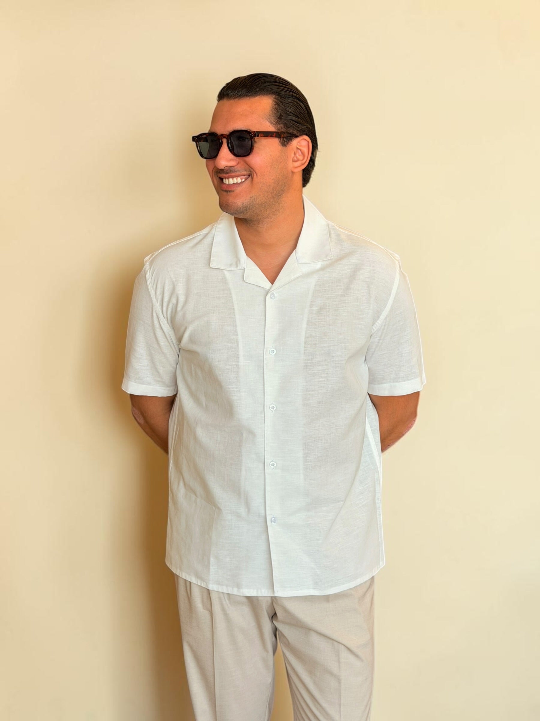 Linen Cuban Shirt - Off white