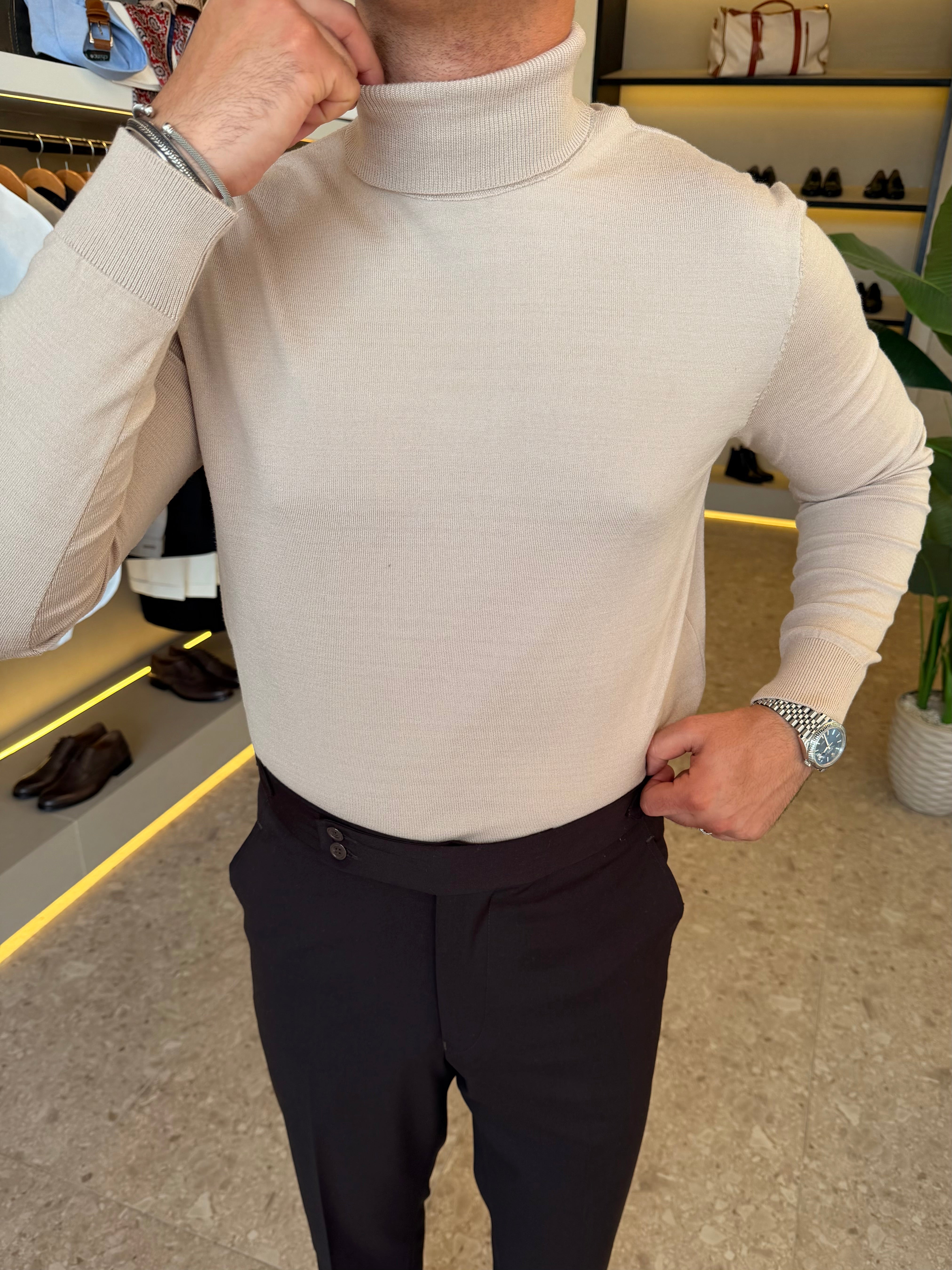 Knitwear High-Neck - Beige