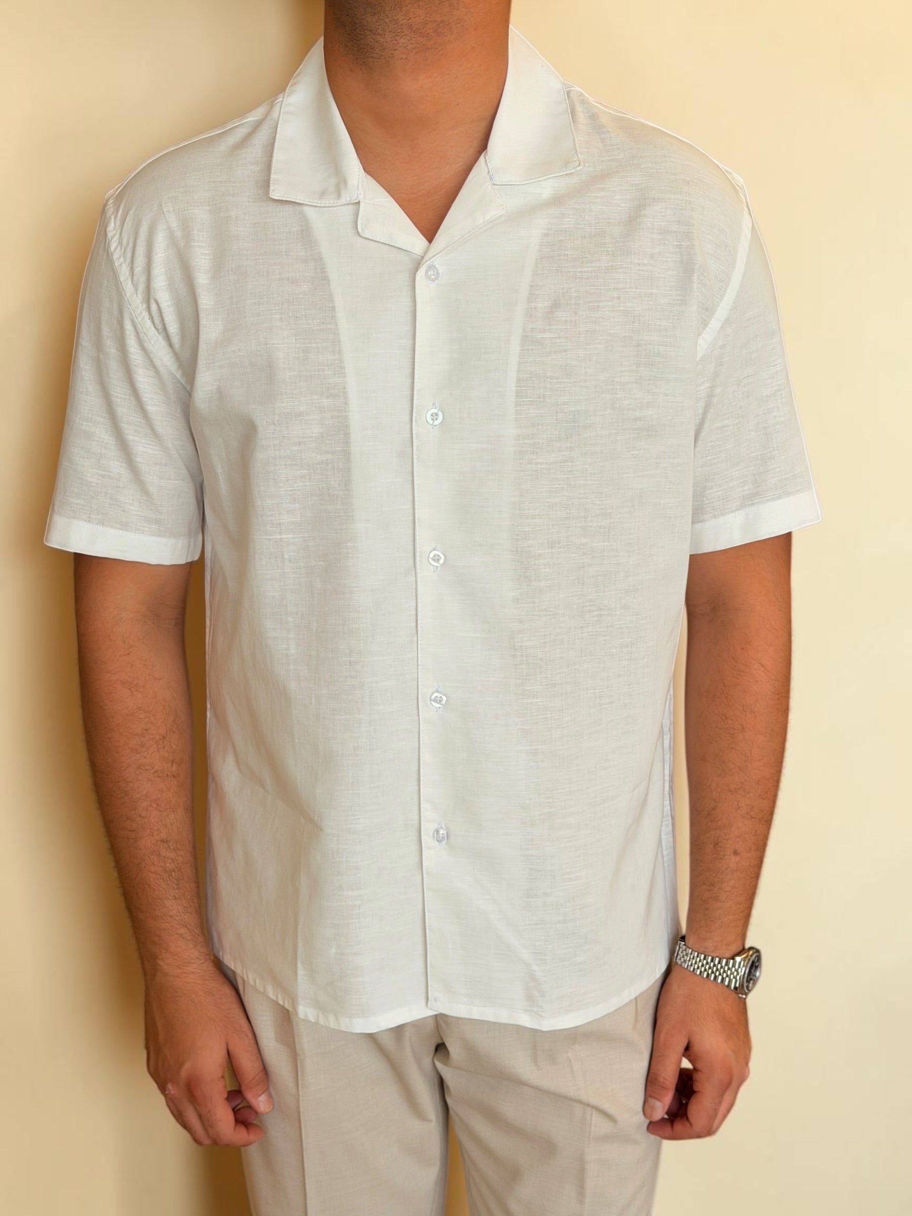 Linen Cuban Shirt - Off white