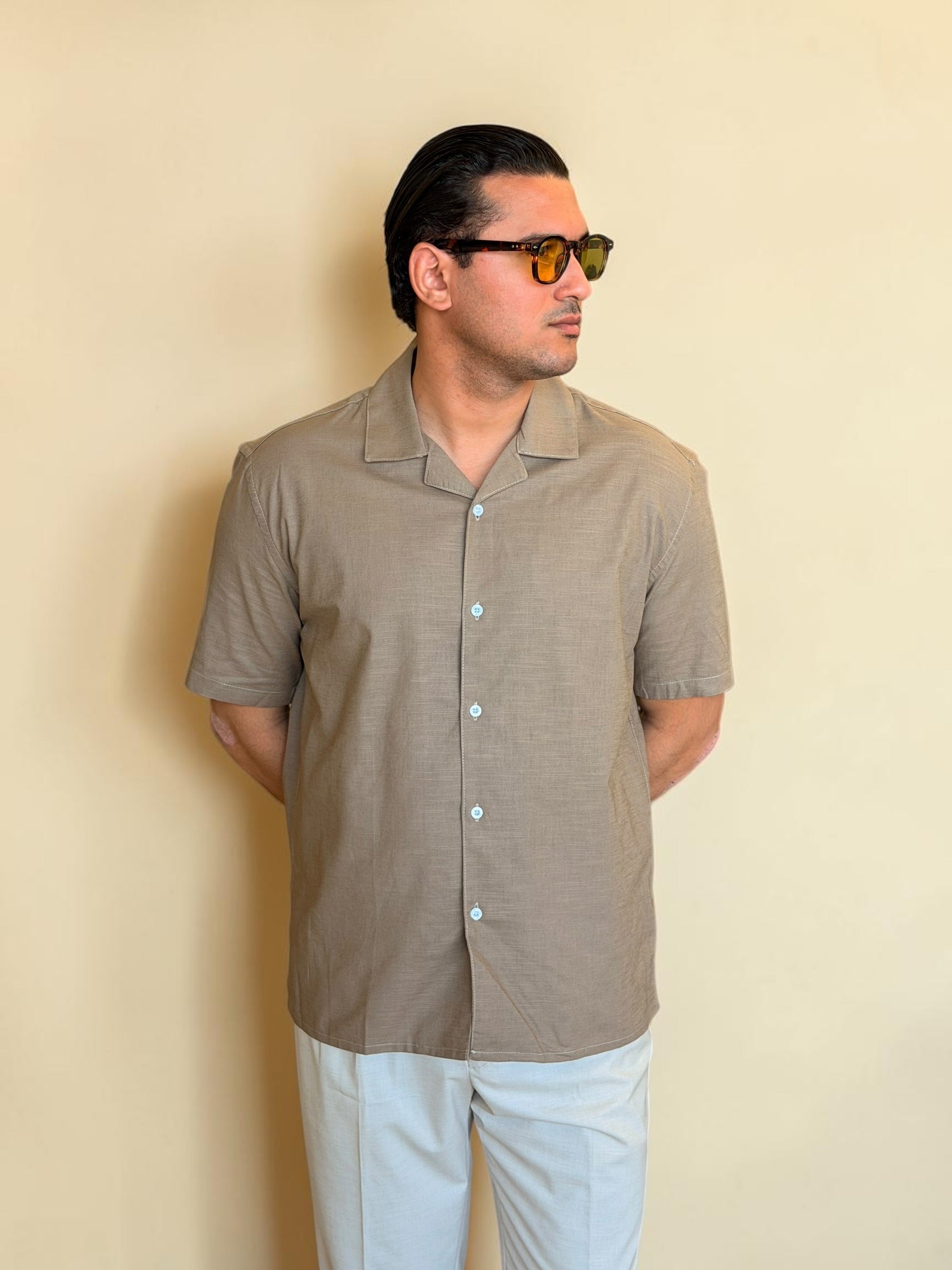 Linen Cuban Shirt - Cacao