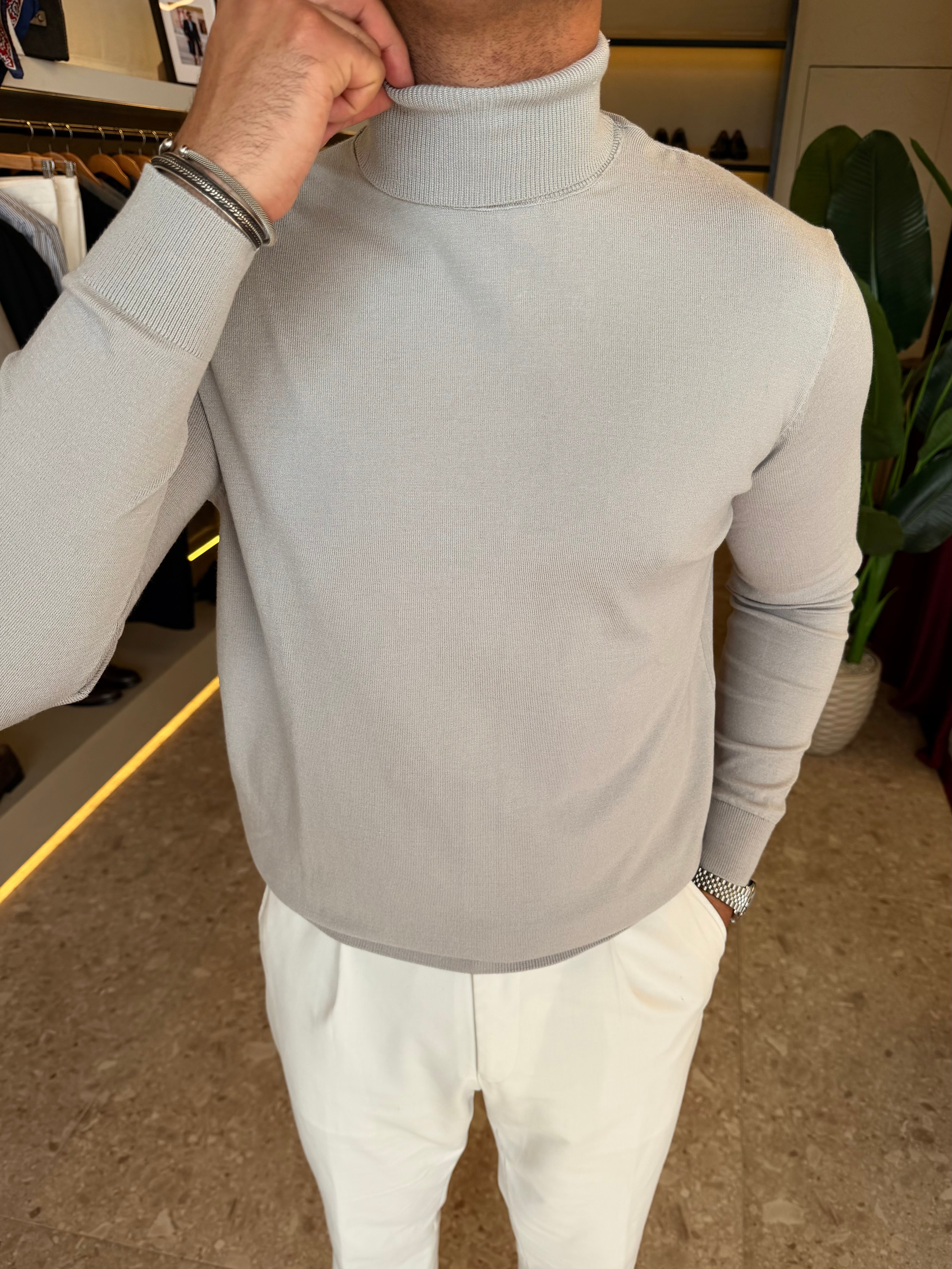 Knitwear High-Neck - Gray