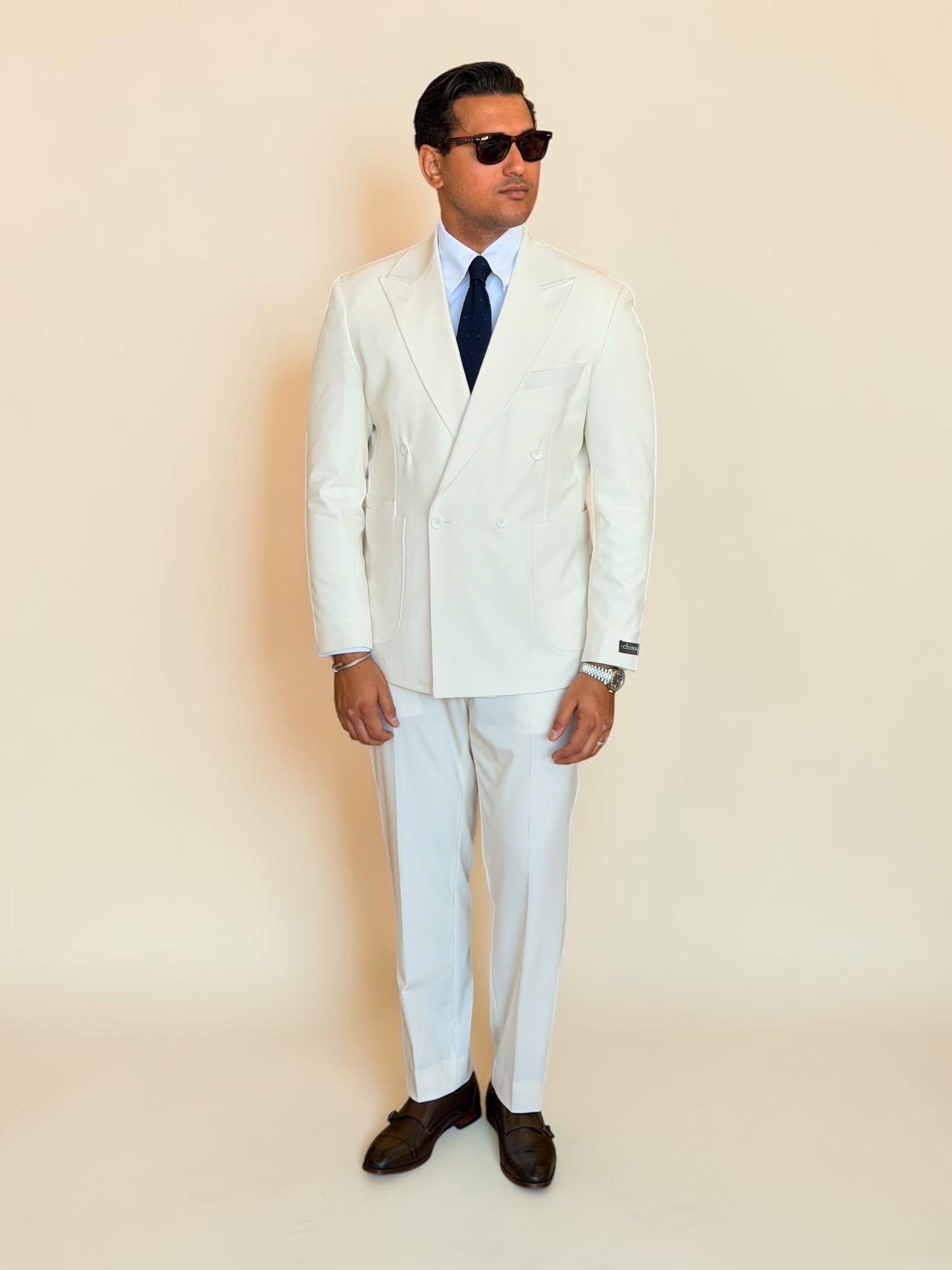 Double breasted 4 button suit - Off white