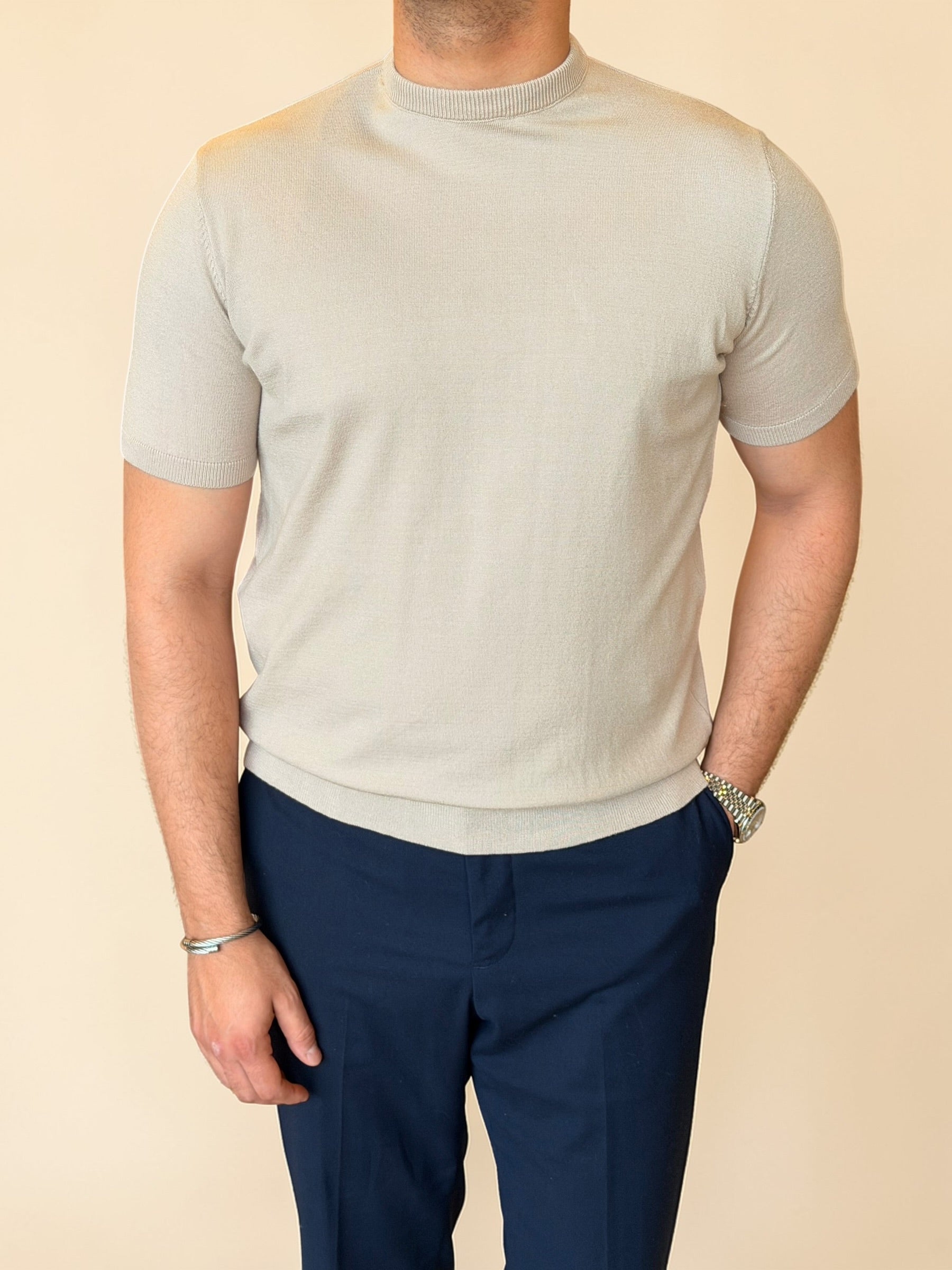 Round Knitwear basic - Beige