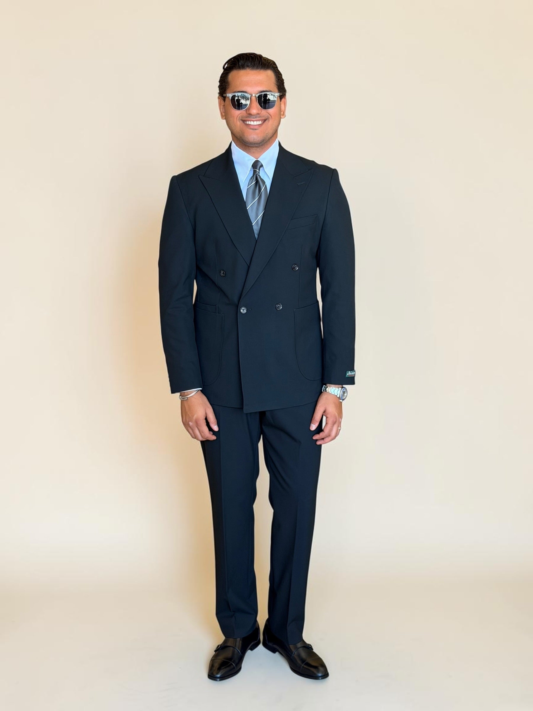 Double breasted 4 button suit - Black
