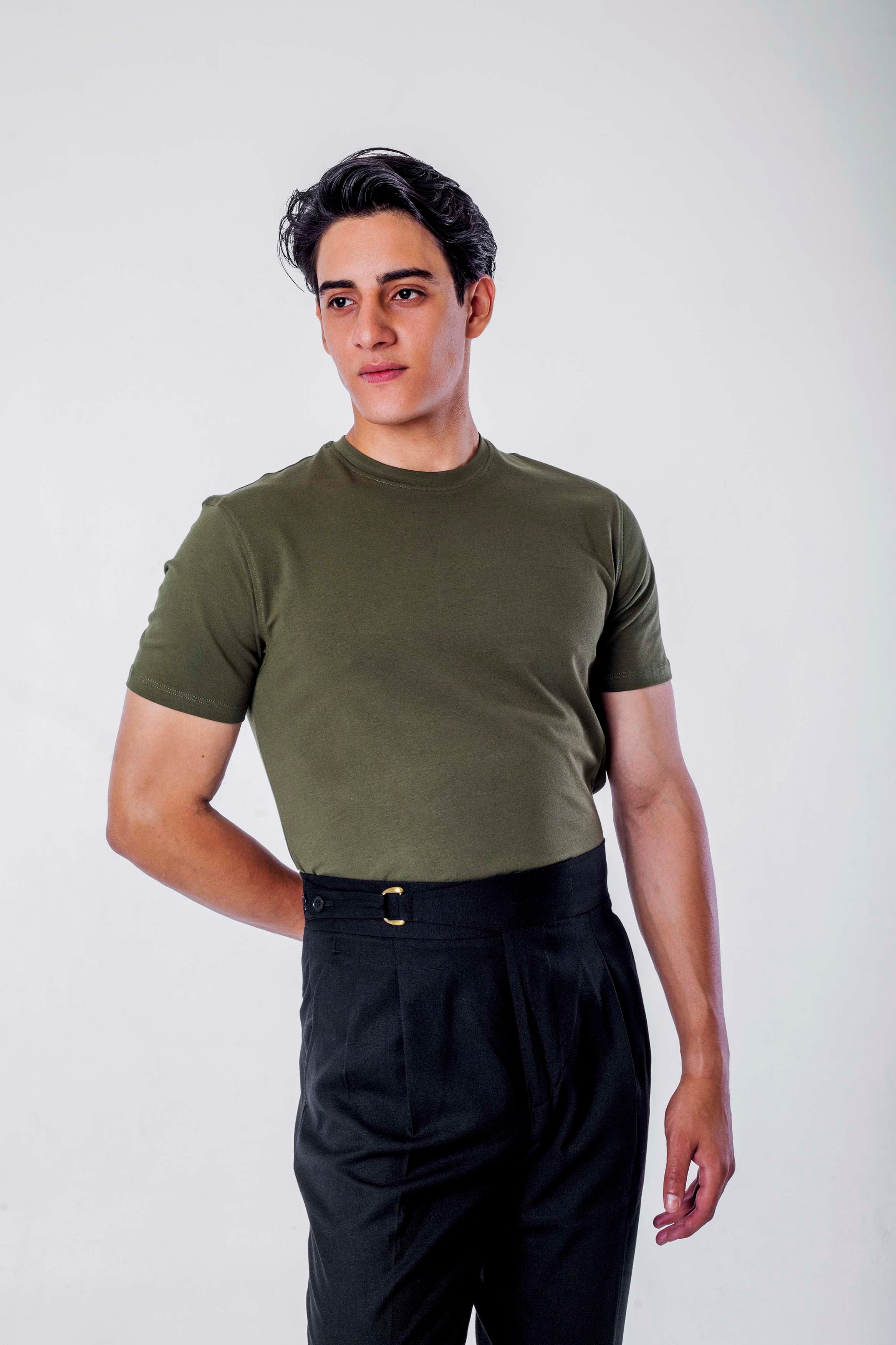 BASIC T-SHIRT -olive basic