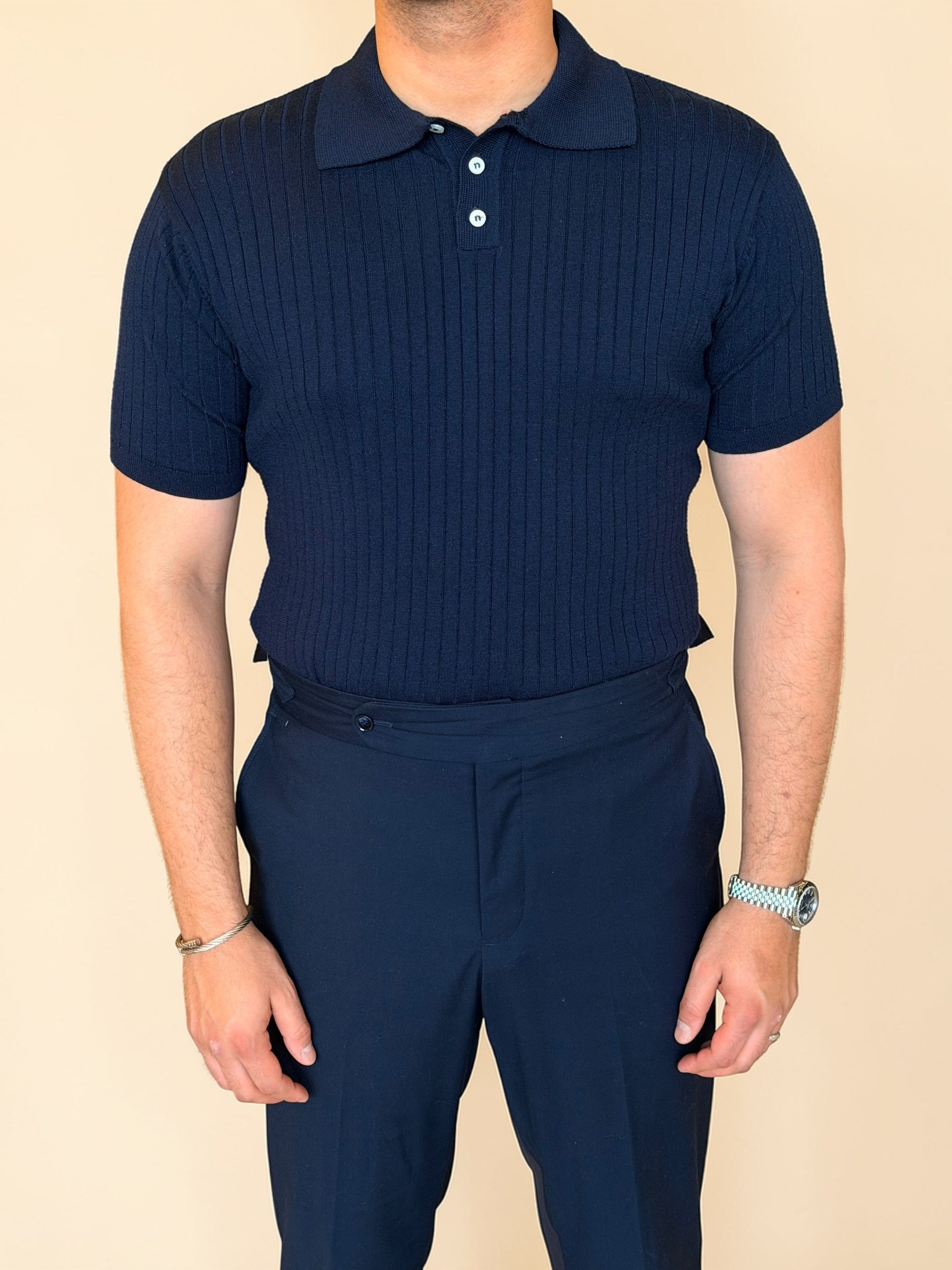 Rip polo Knitwear - Navy