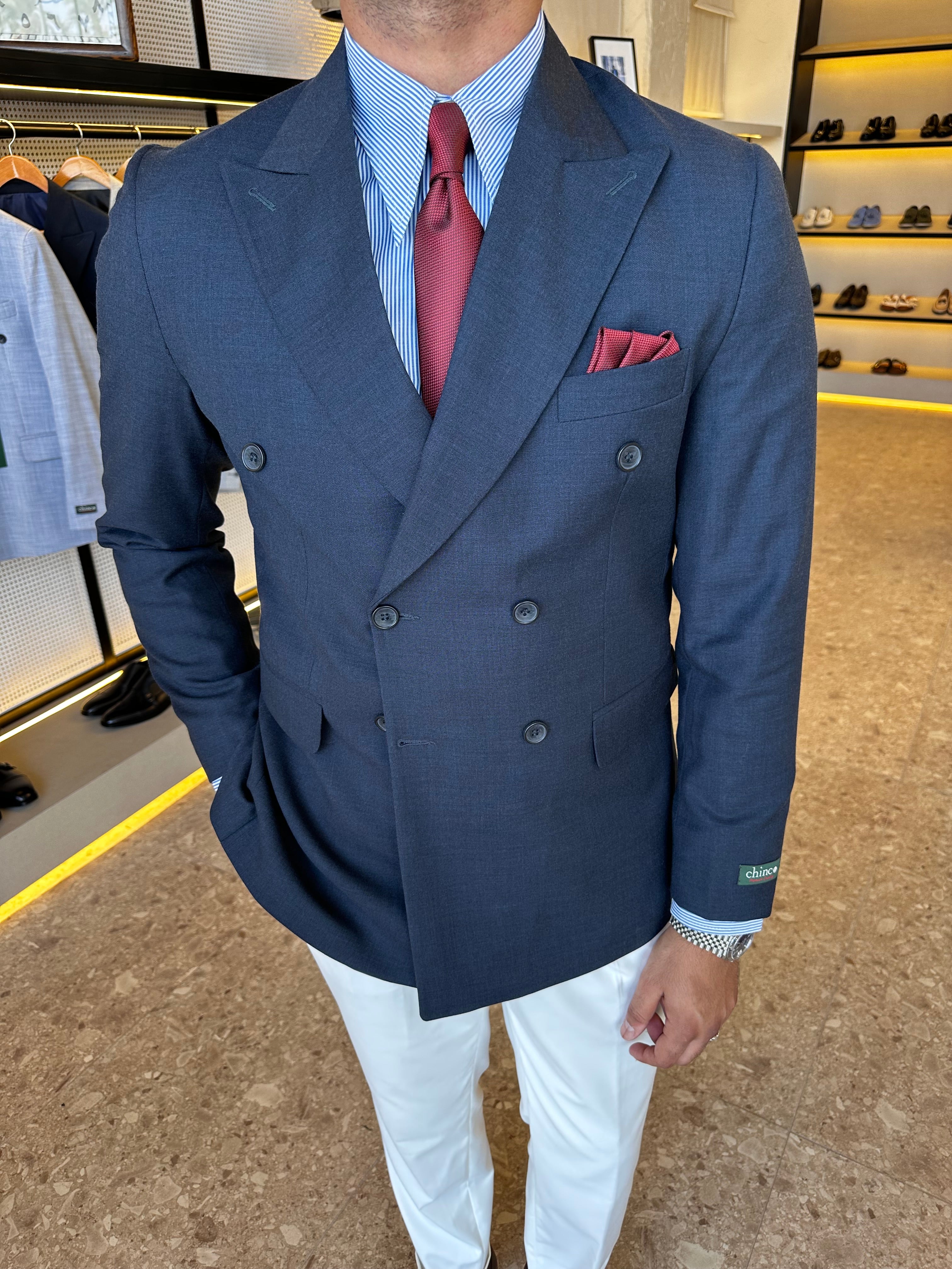 Double breasted blazer - navy