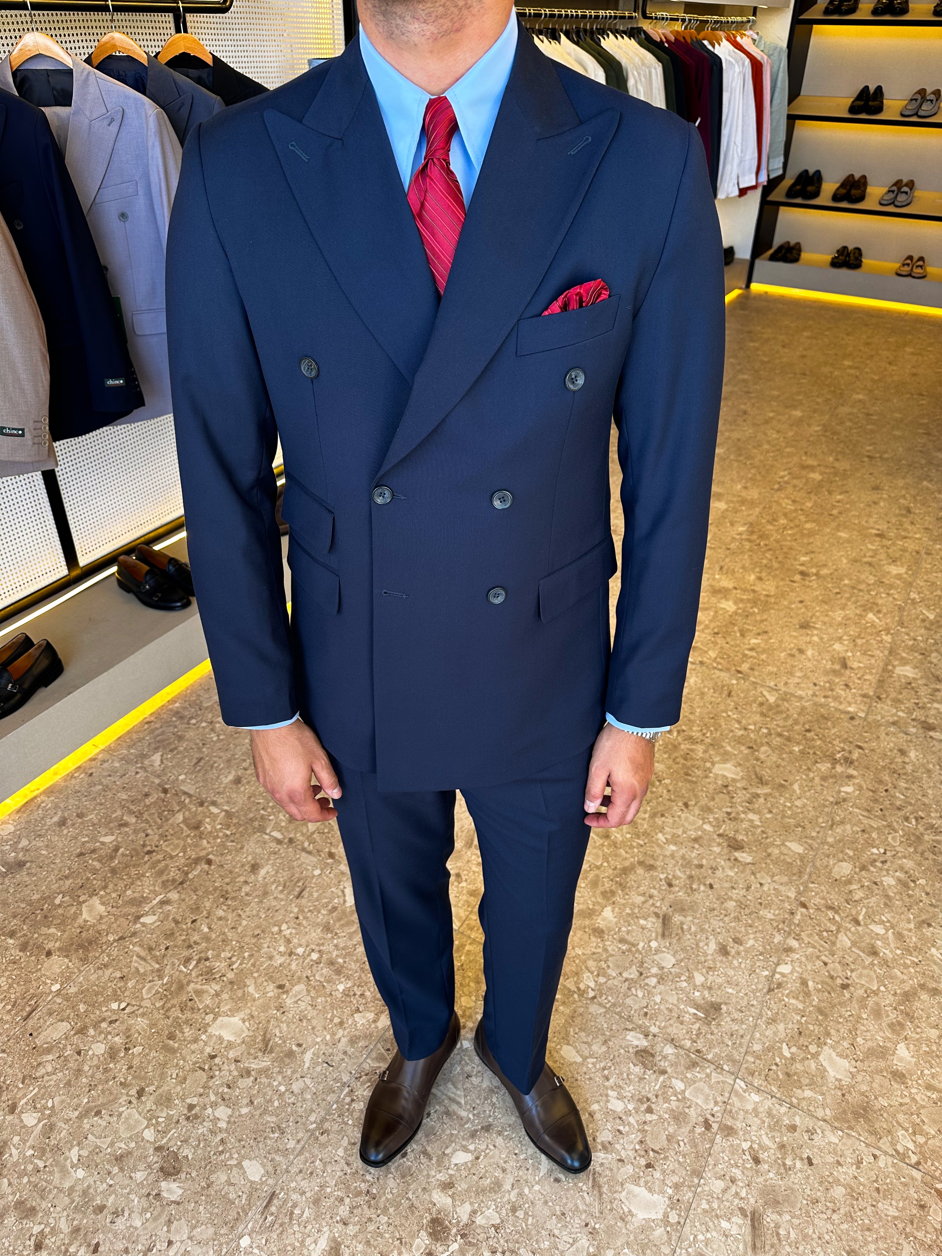 Double breasted suit 6 buttons - Navy