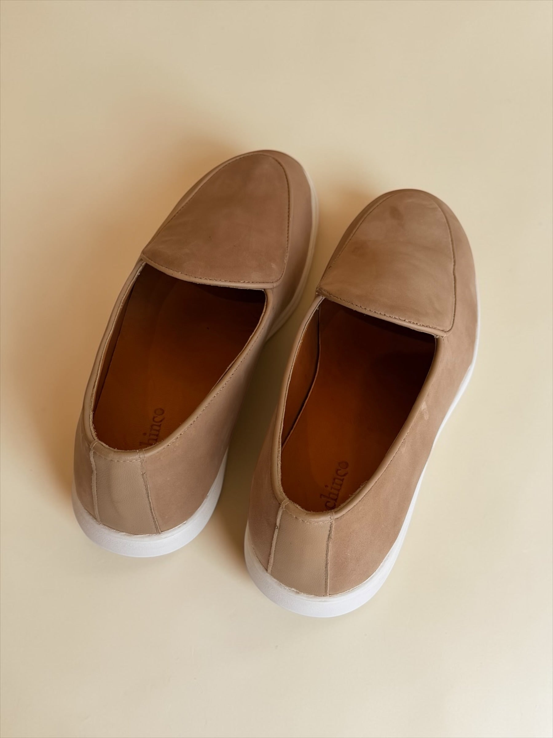 Suede leather loafers - Beige
