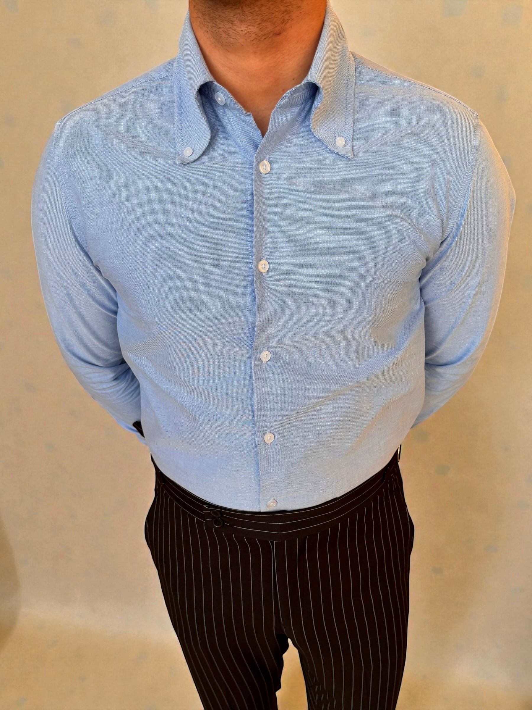 Button-Down Collar cotton Shirt – Baby blue