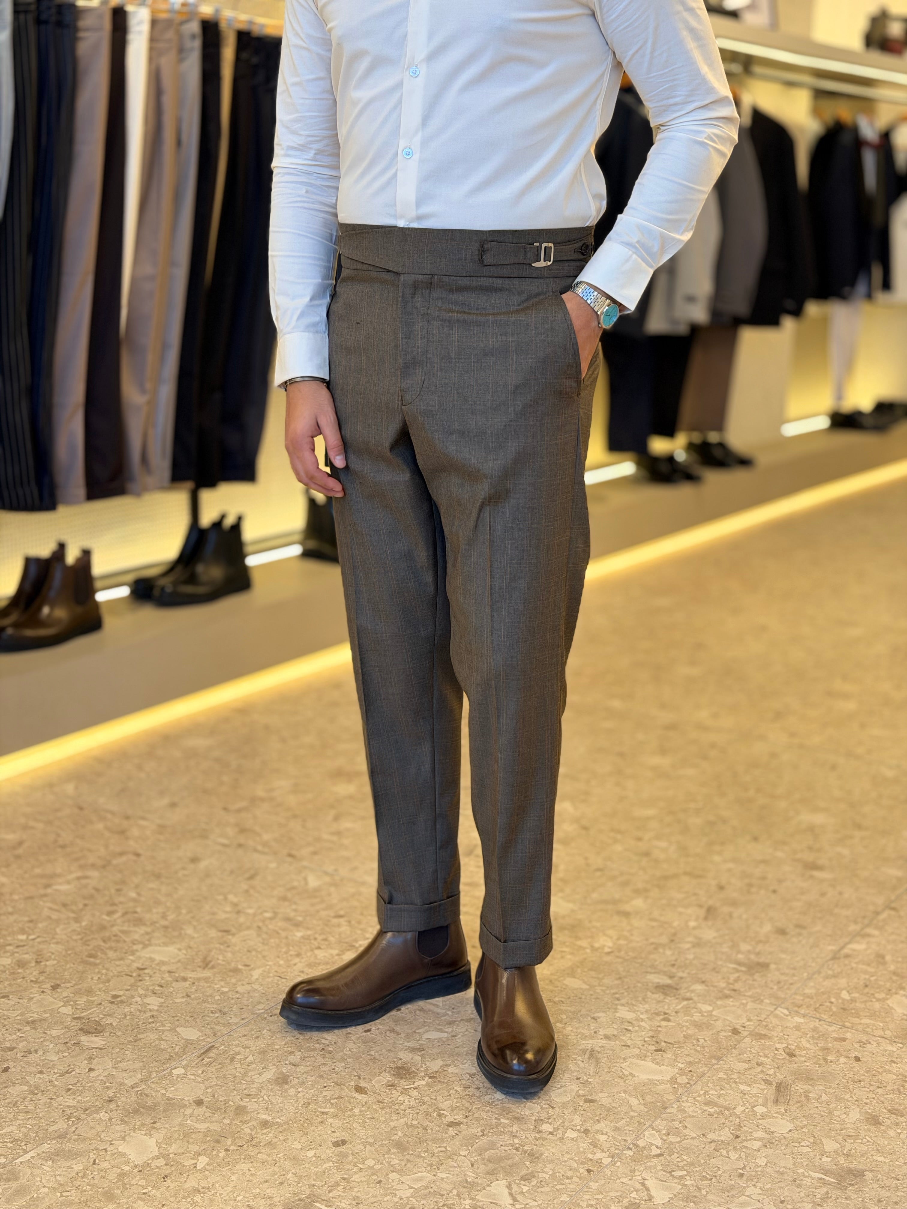 Hook chino trouser - Brown checks