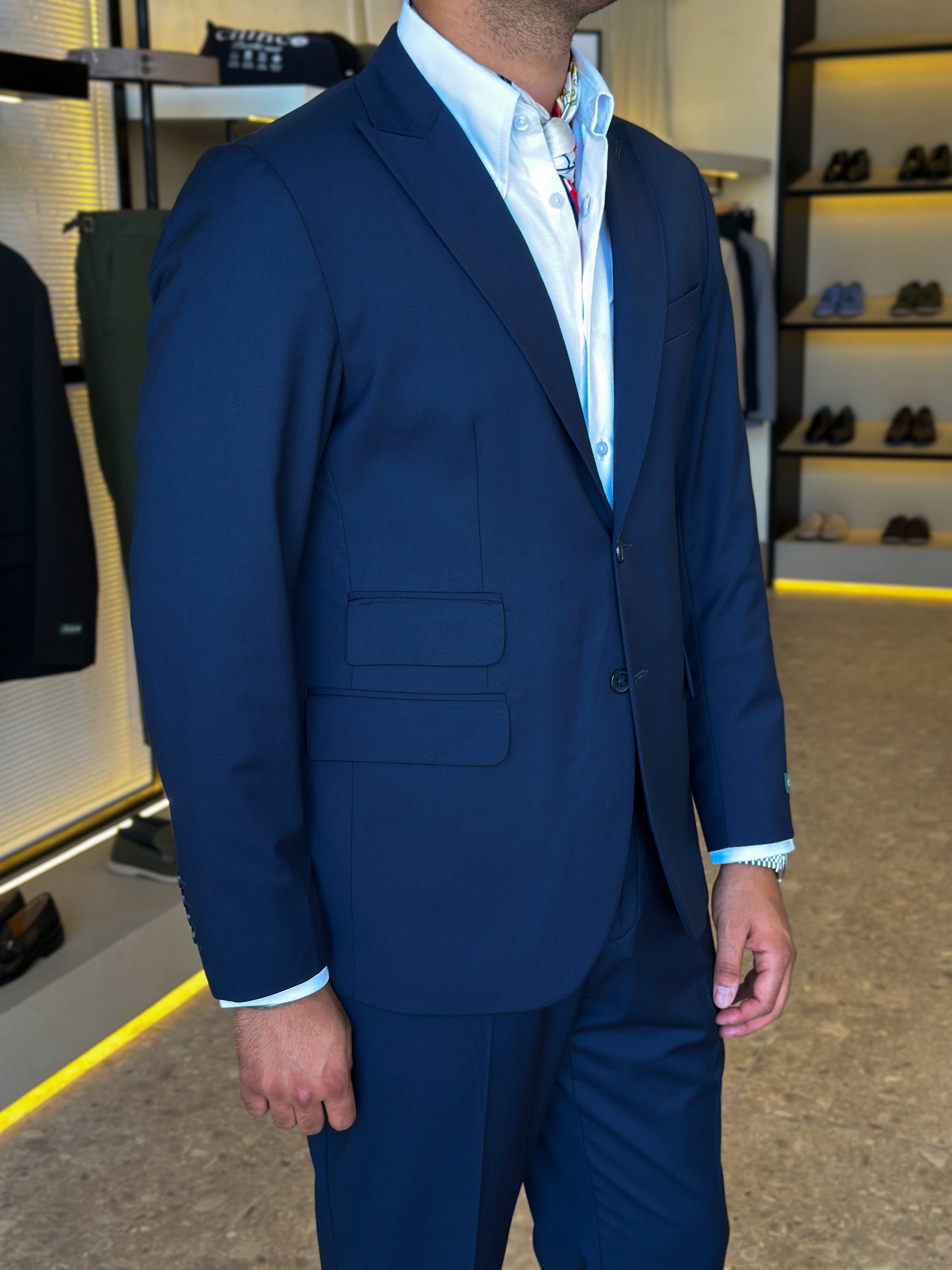 Slim fit suit with two pockets - Navy