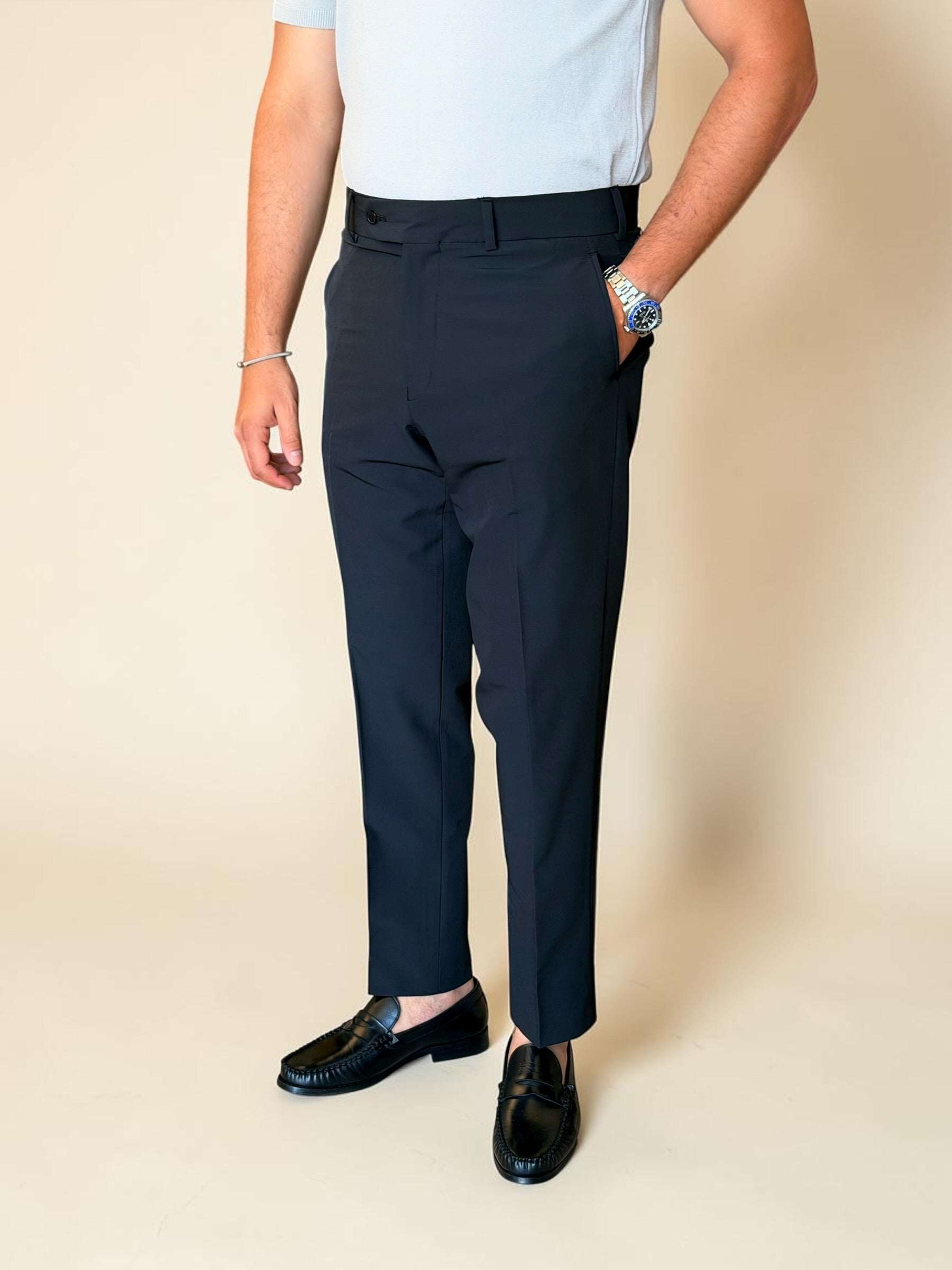 Tailored Lycra Trousers - Black