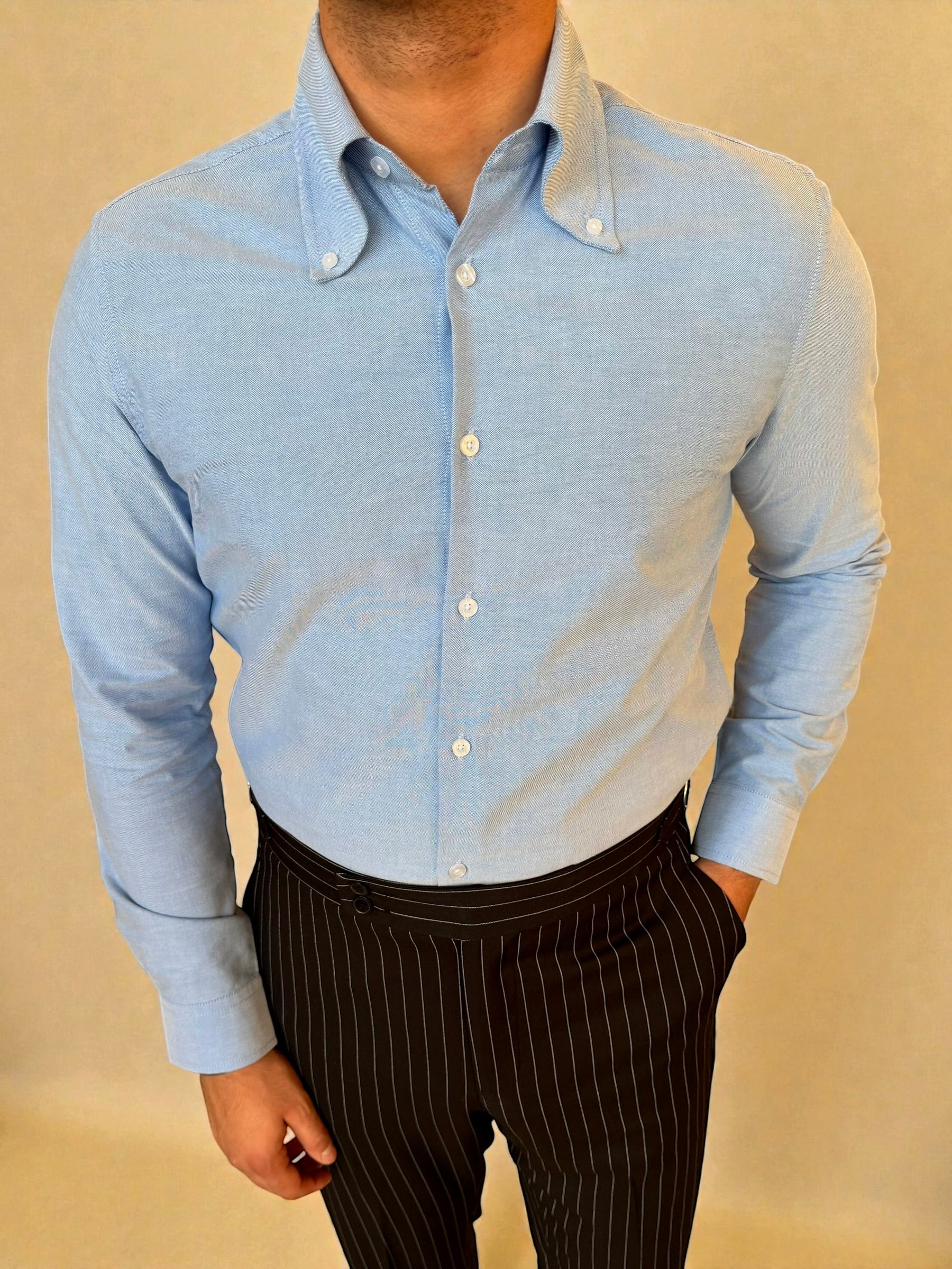 Button-Down Collar cotton Shirt – Baby blue