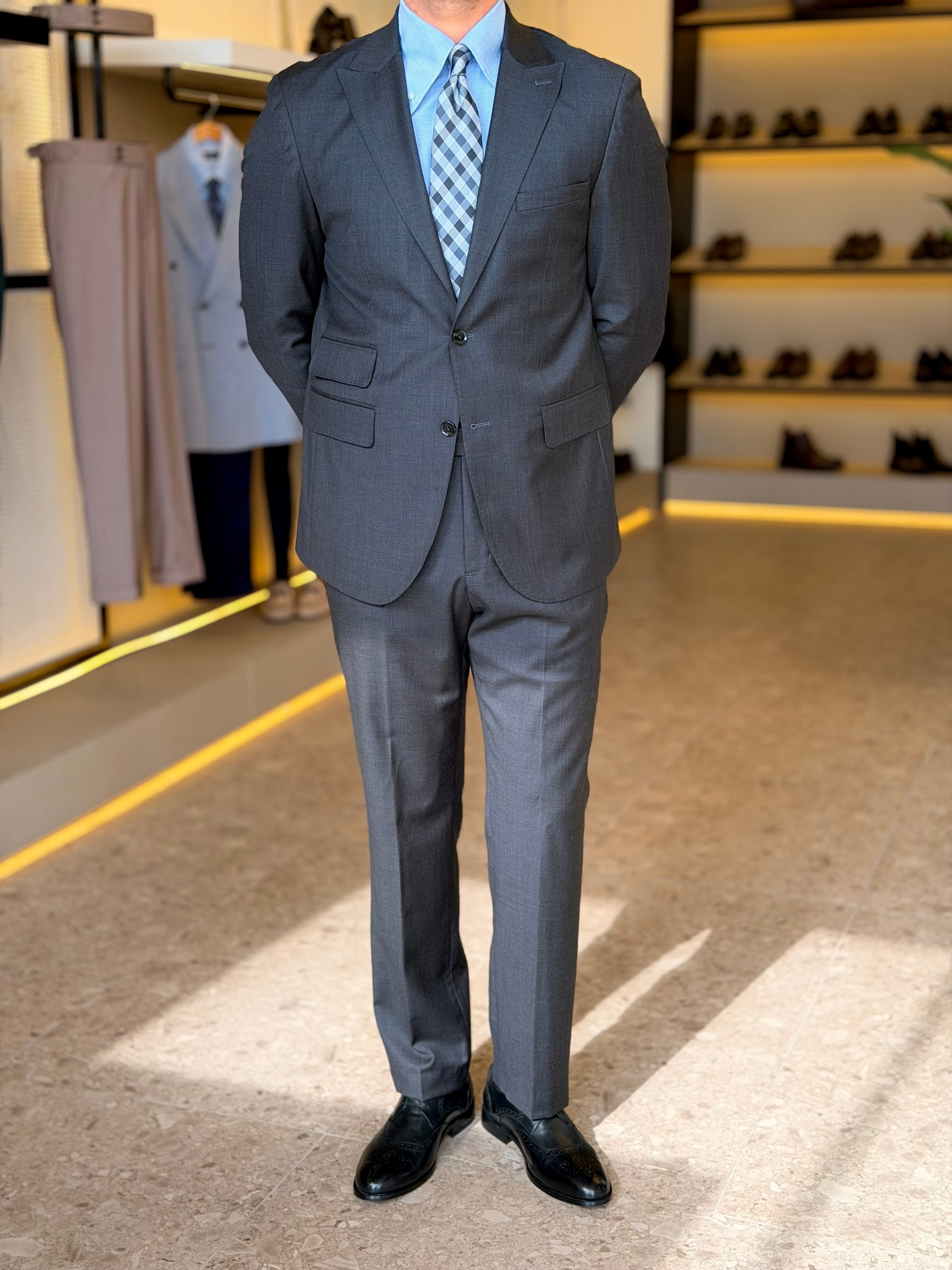 100% Wool two pockets suit - Gray